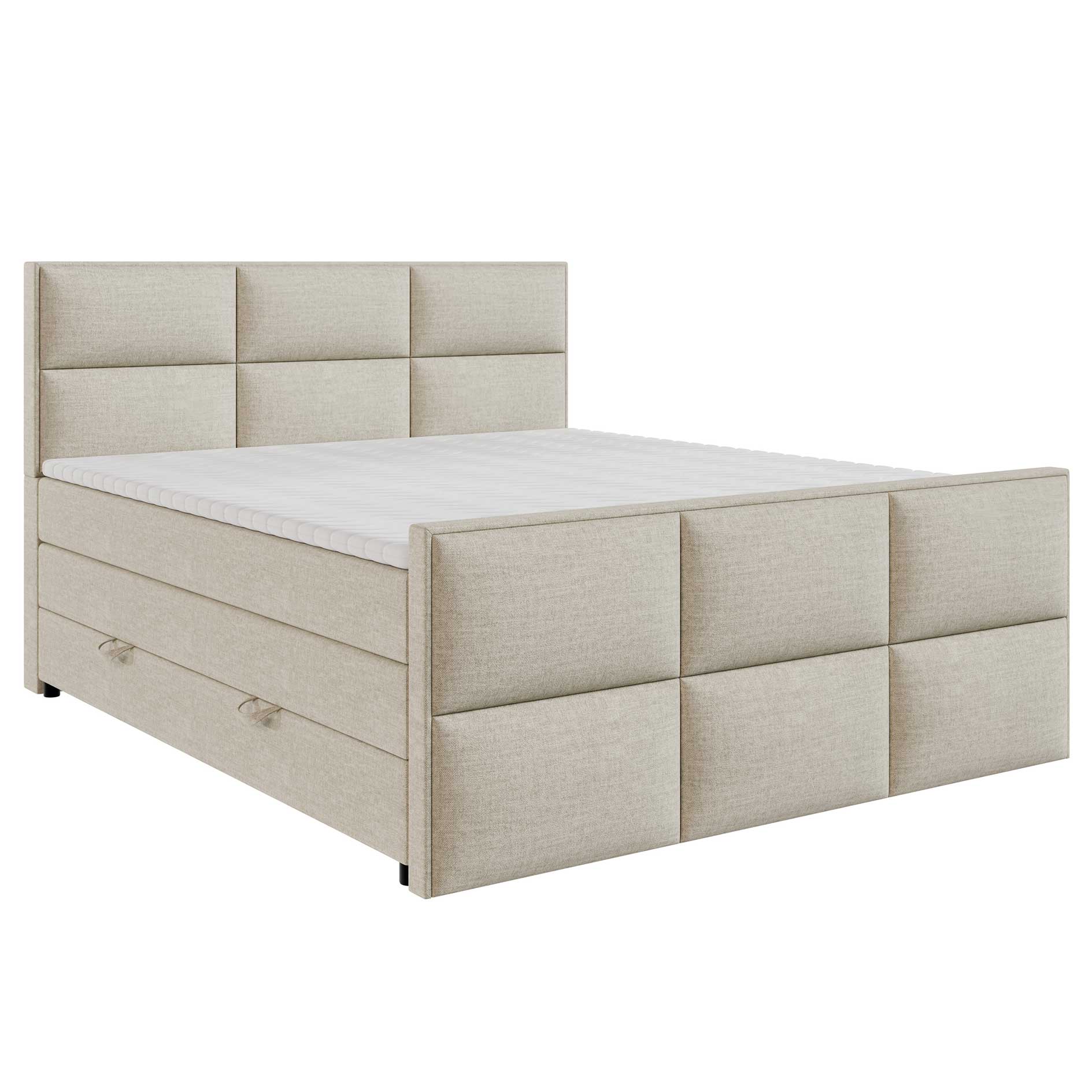 Boxspringbett - beige - Bettkasten - H3 - 180x200 cm
