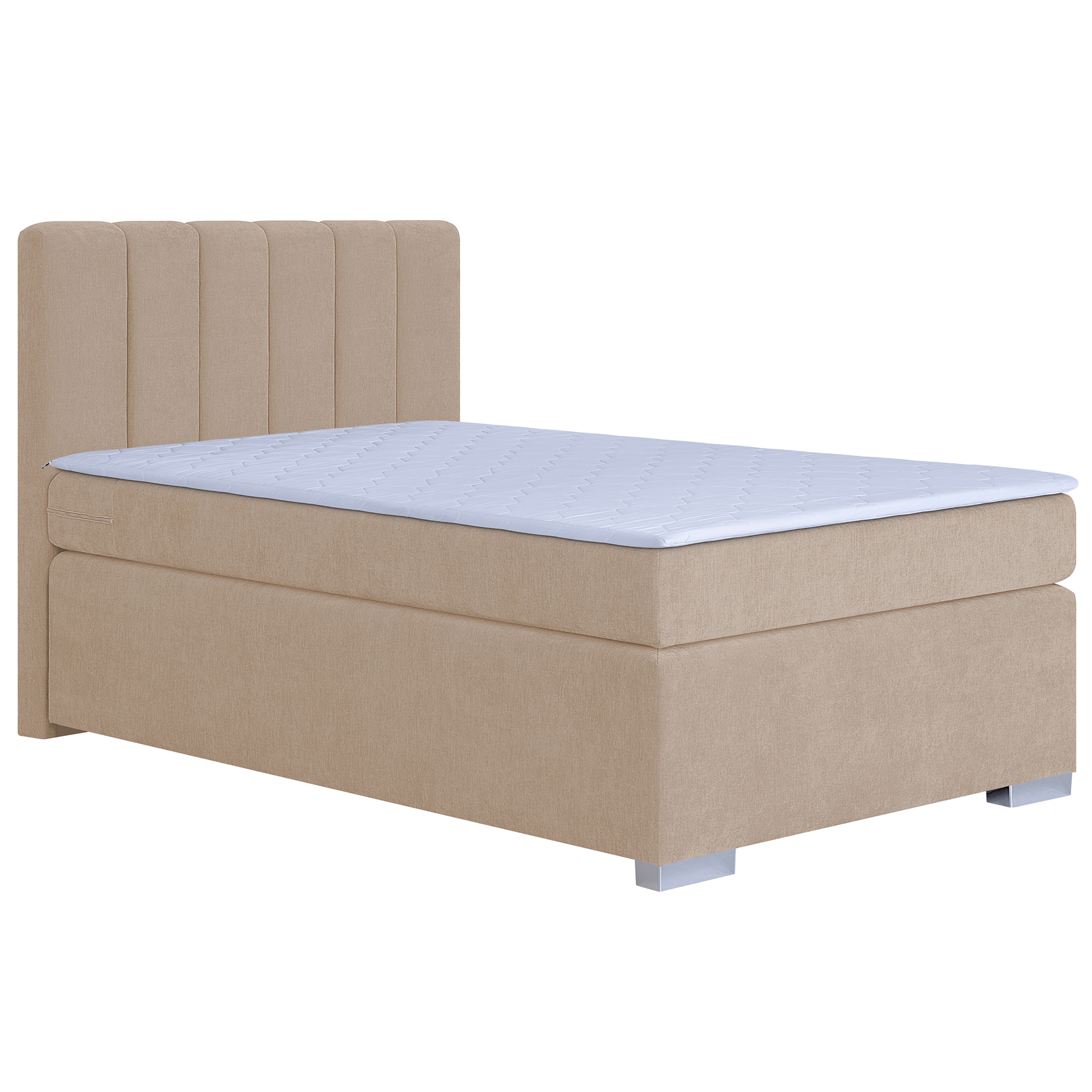 Boxspringbett - beige - Federkernmatratze - mit Topper - 120x200 cm