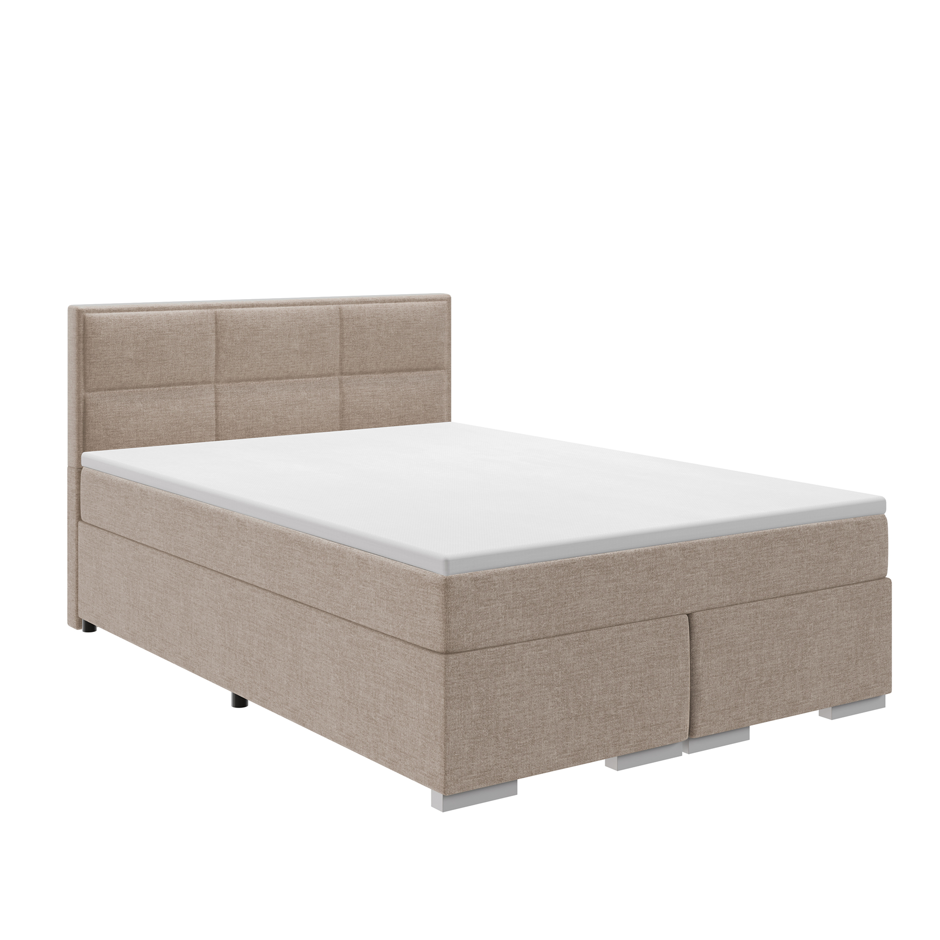 Boxspringbett - beige - H2/H3 - mit Topper - 140x200 cm
