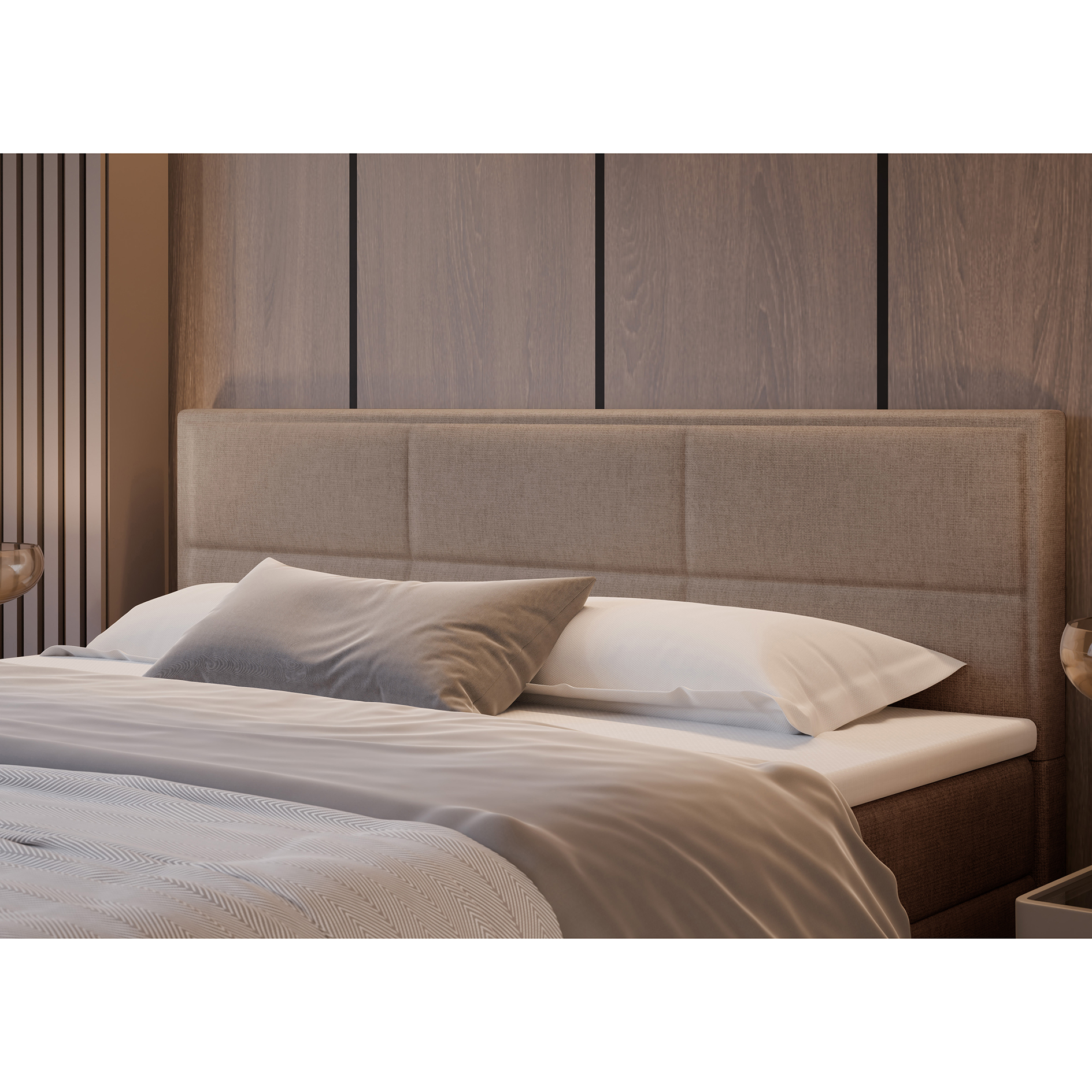 Boxspringbett - beige - H2/H3 - mit Topper - 160x200 cm