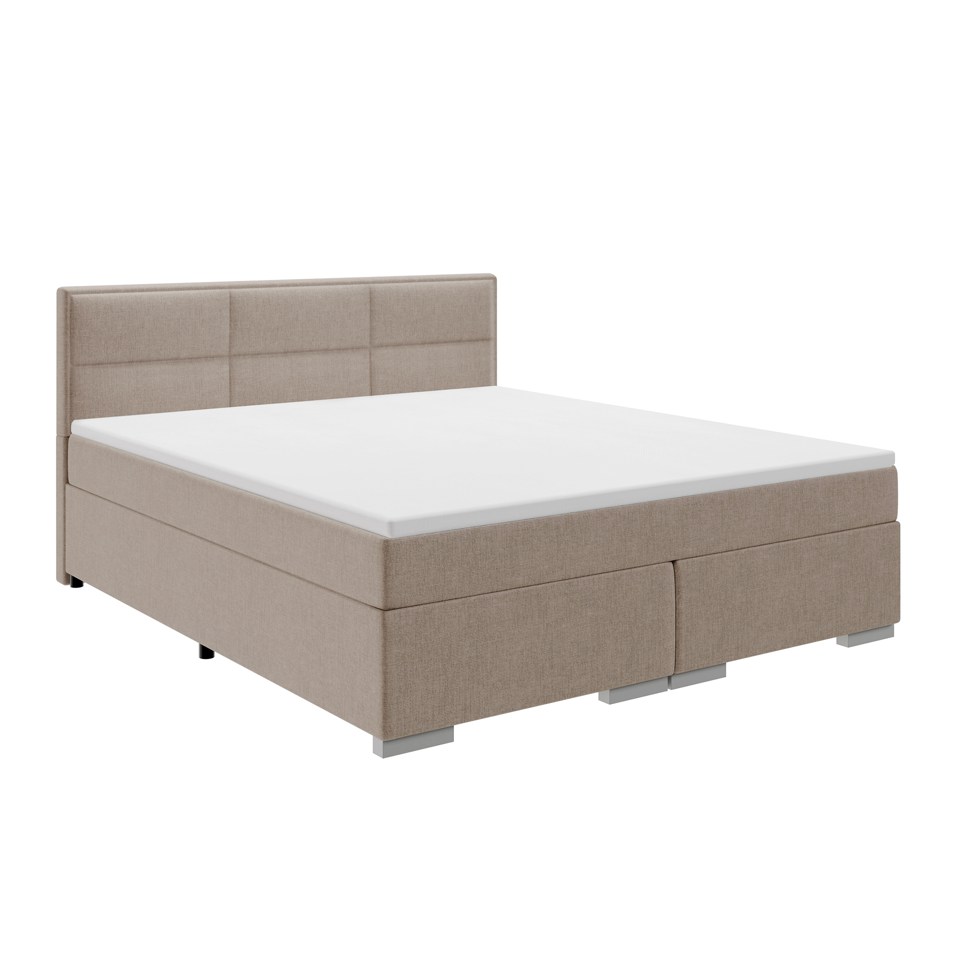 Boxspringbett - beige - H2/H3 - mit Topper - 160x200 cm