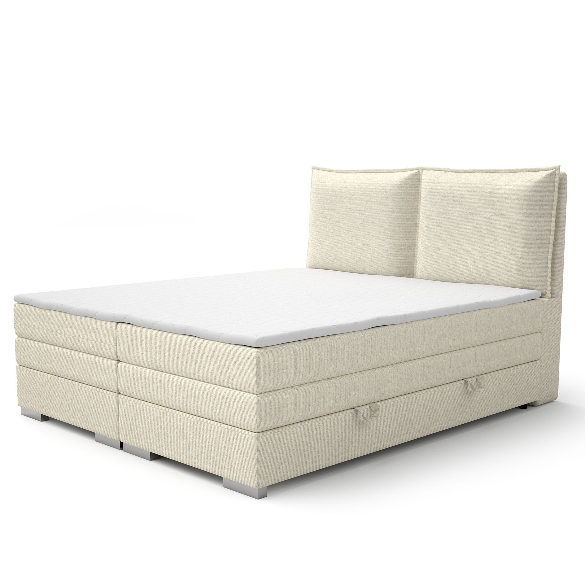 Boxspringbett - beige - H3 - 140x200 cm