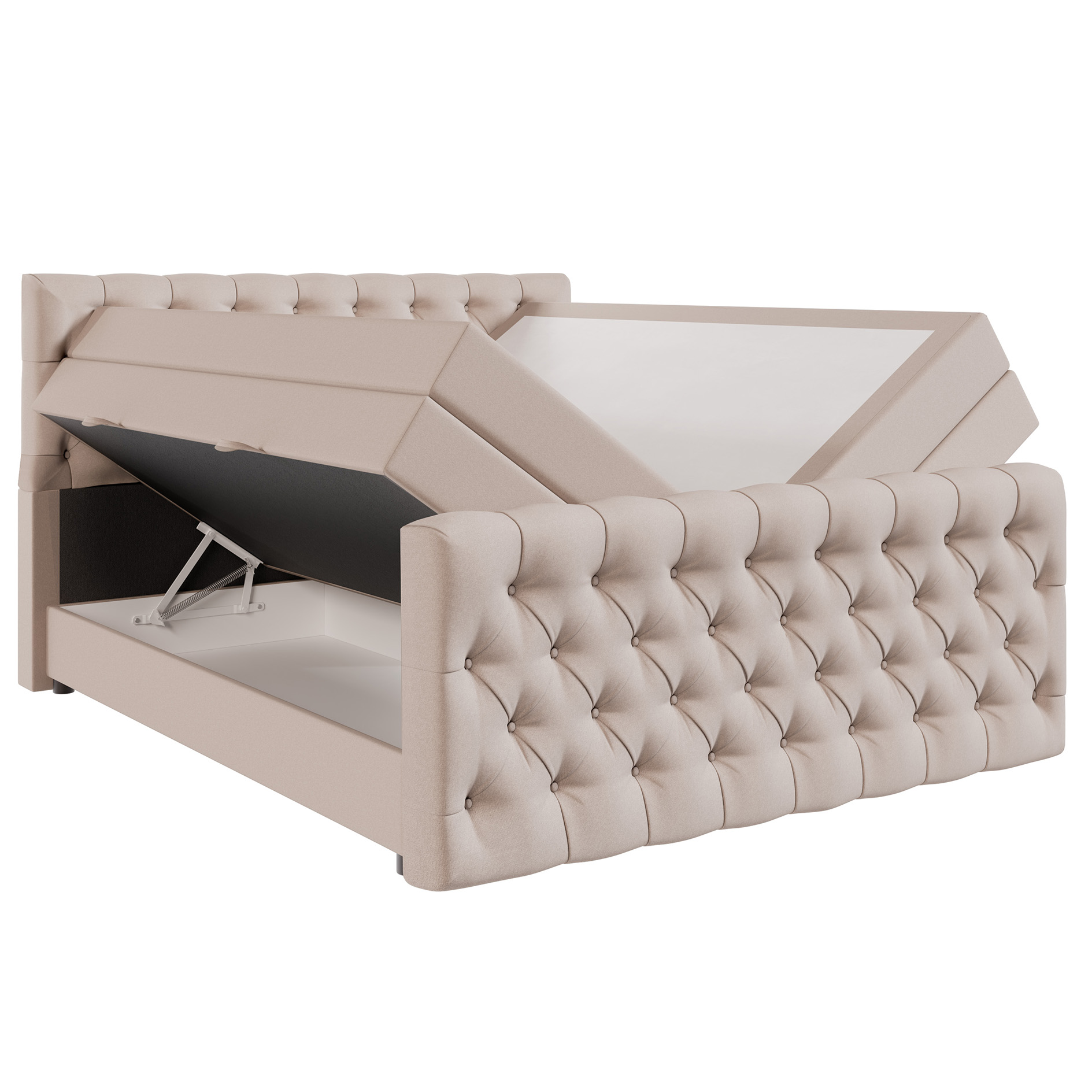 Boxspringbett - beige - H3 - 160x200 cm 