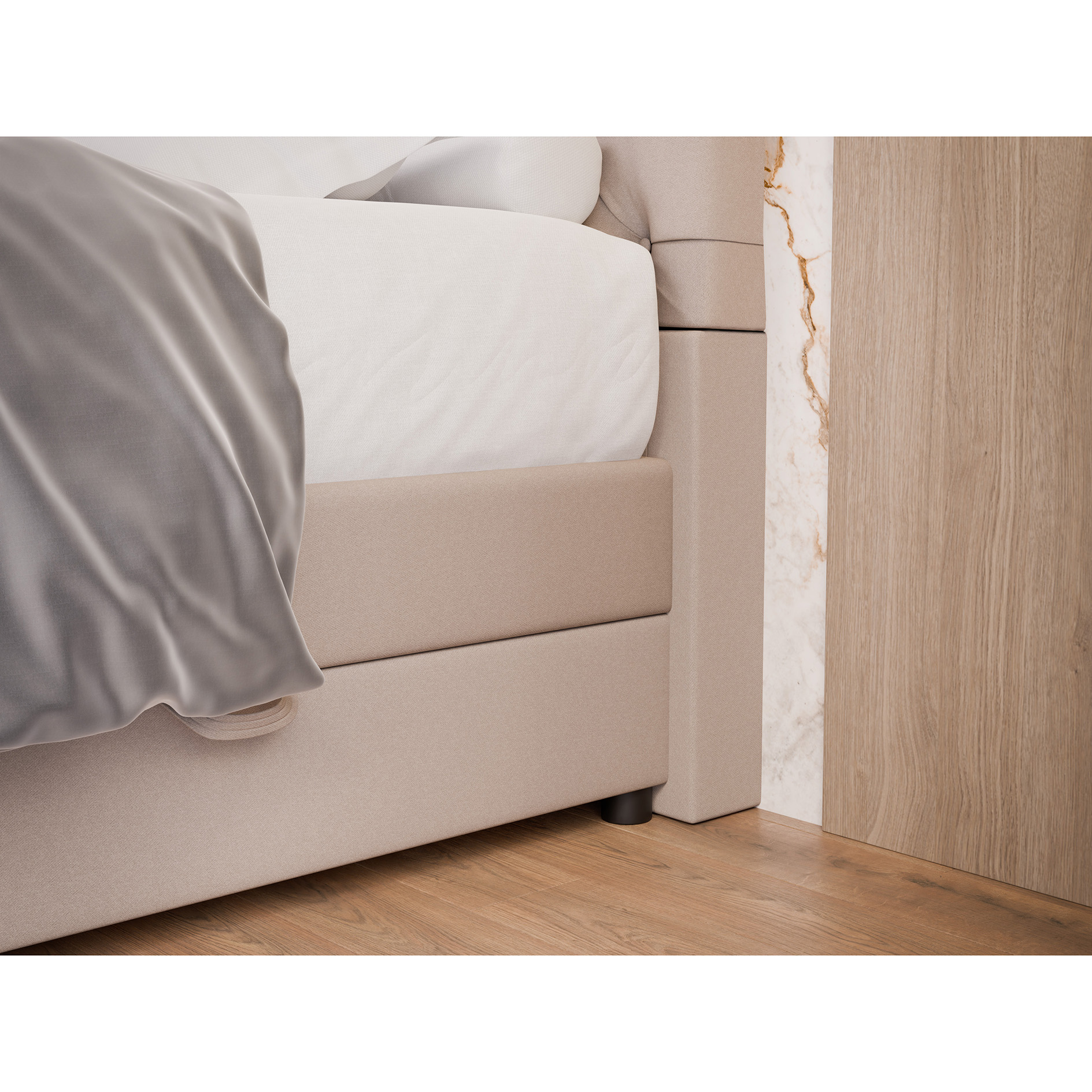 Boxspringbett - beige - H3 - 160x200 cm 