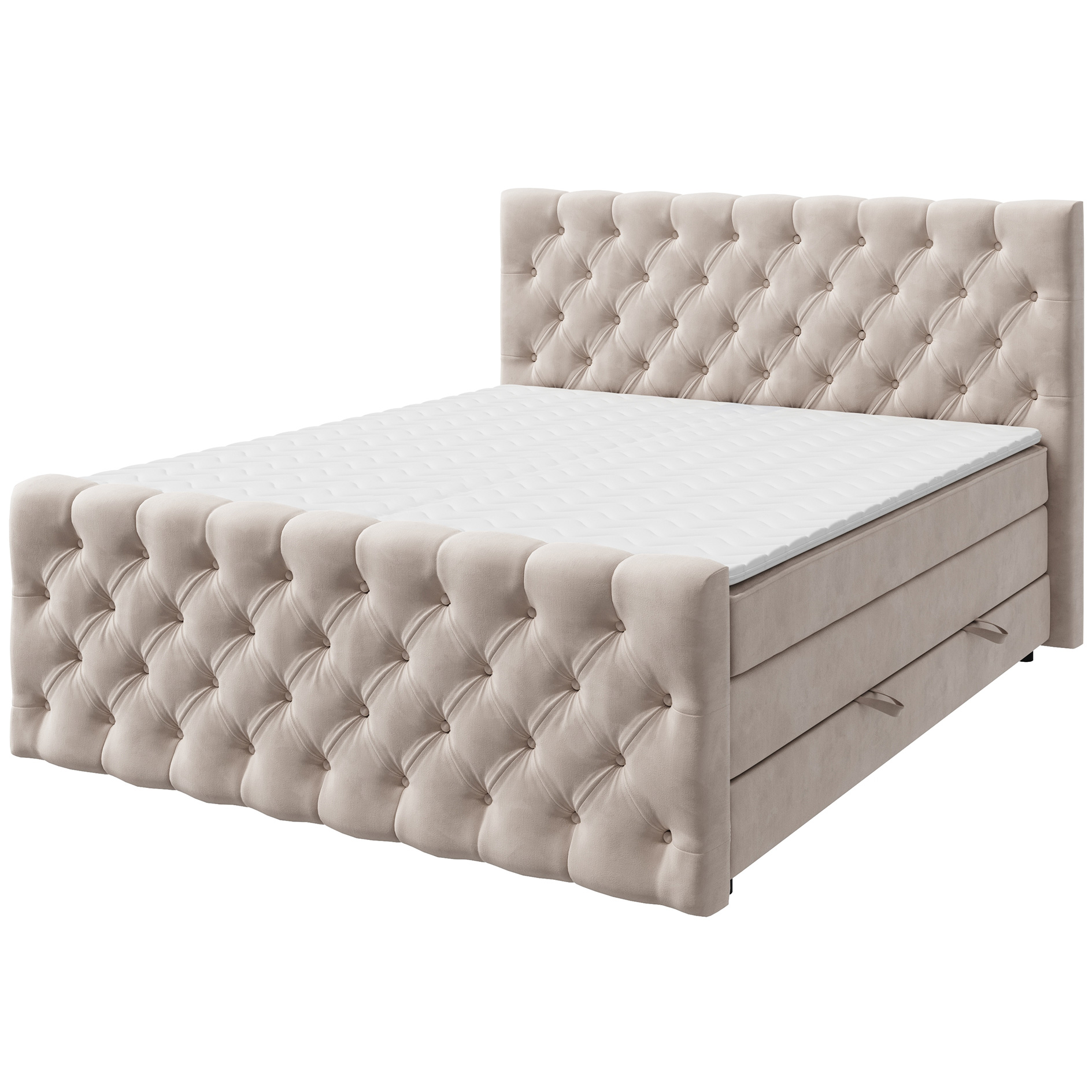 Boxspringbett - beige - H3 - 180x200 cm