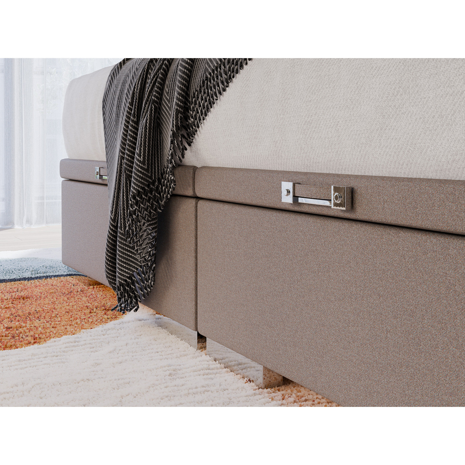 Boxspringbett - beige - H3 - 180x200 cm