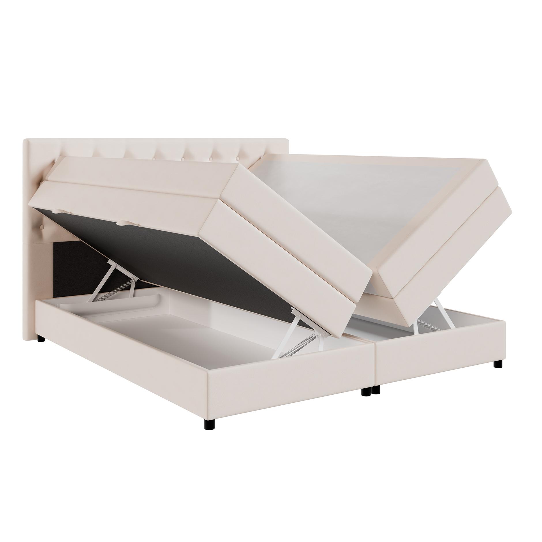 Boxspringbett - beige - H3 - 180x200 cm