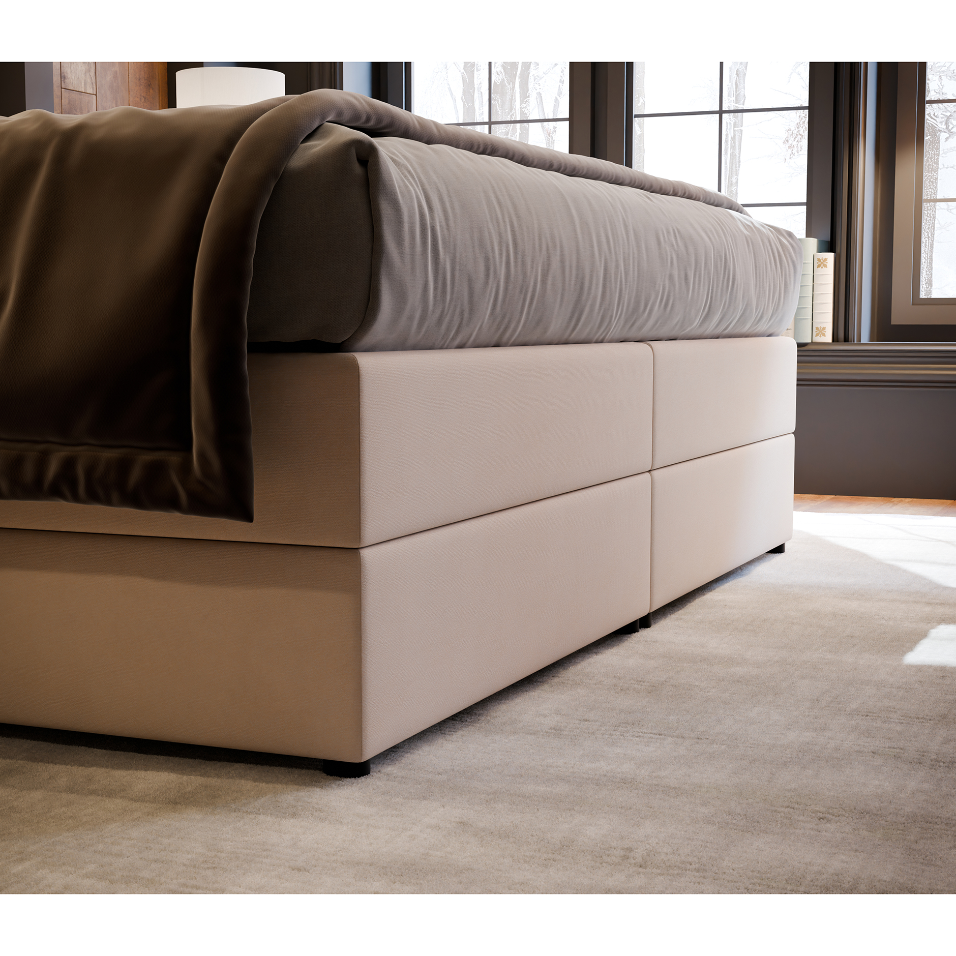 Boxspringbett - beige - H3 - 180x200 cm