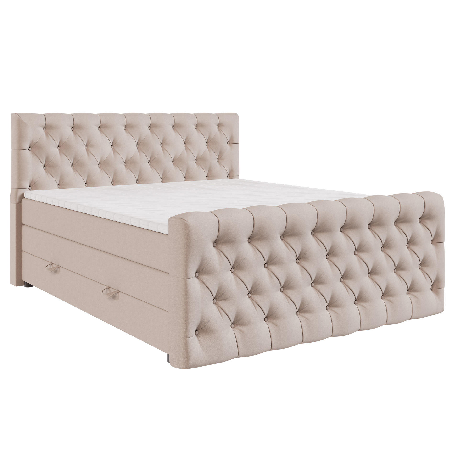 Boxspringbett - beige - H3 - 180x200 cm