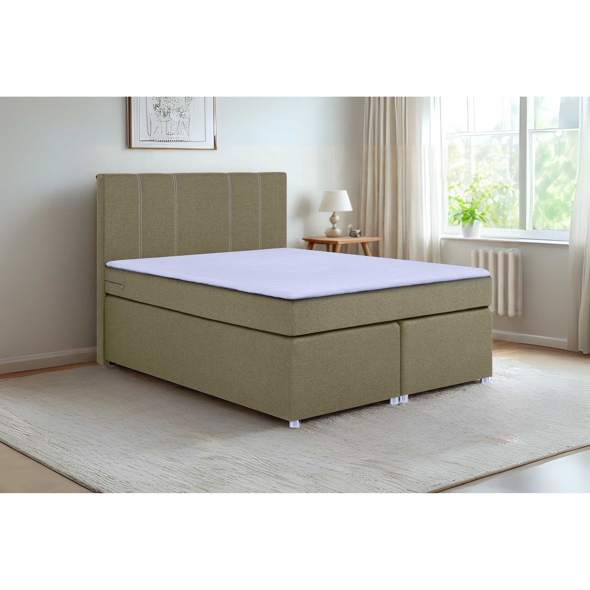 Boxspringbett - beige - H3 - Bonell-Federkern - 140x200 cm
