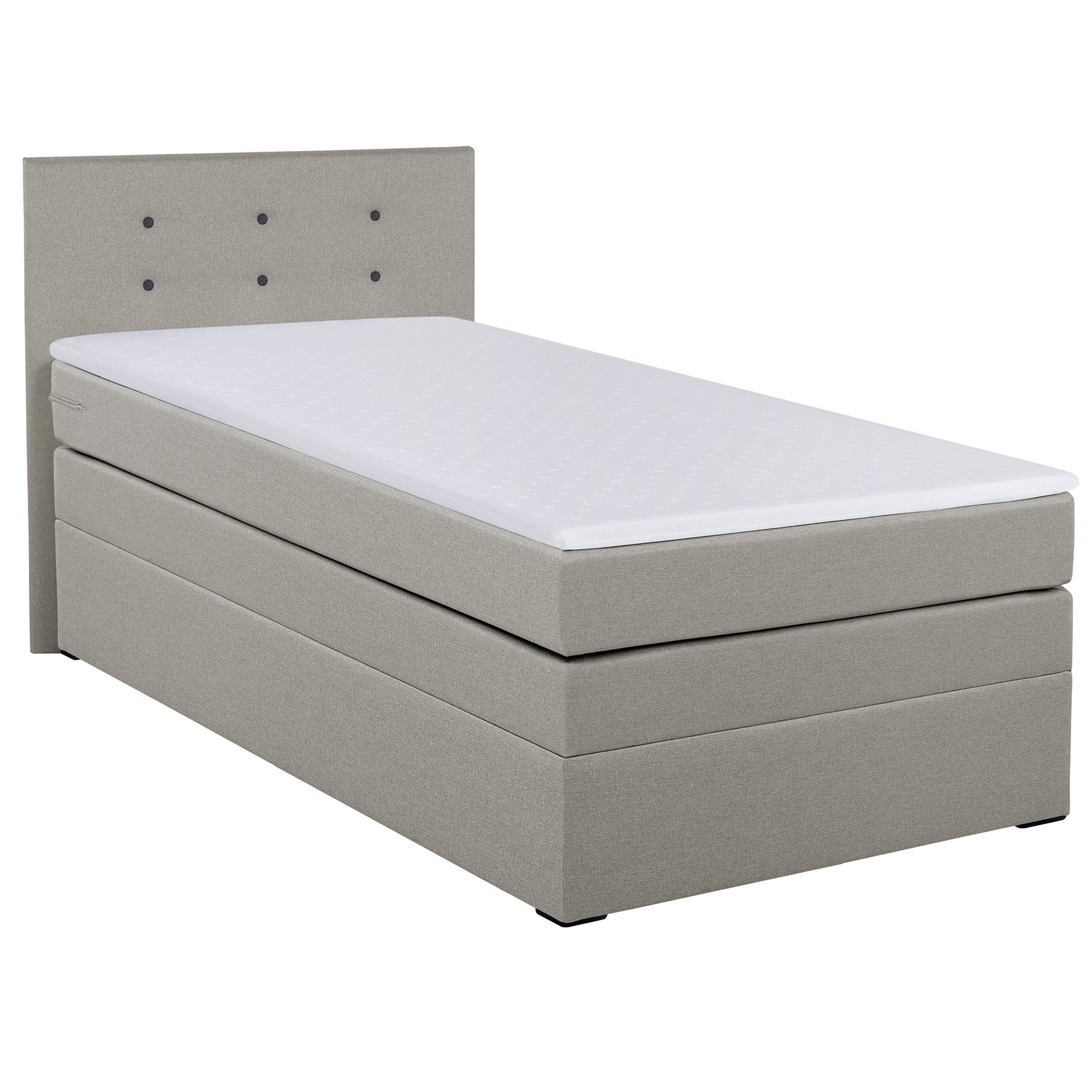 Boxspringbett - beige - H3 - mit Topper - 90x200 cm