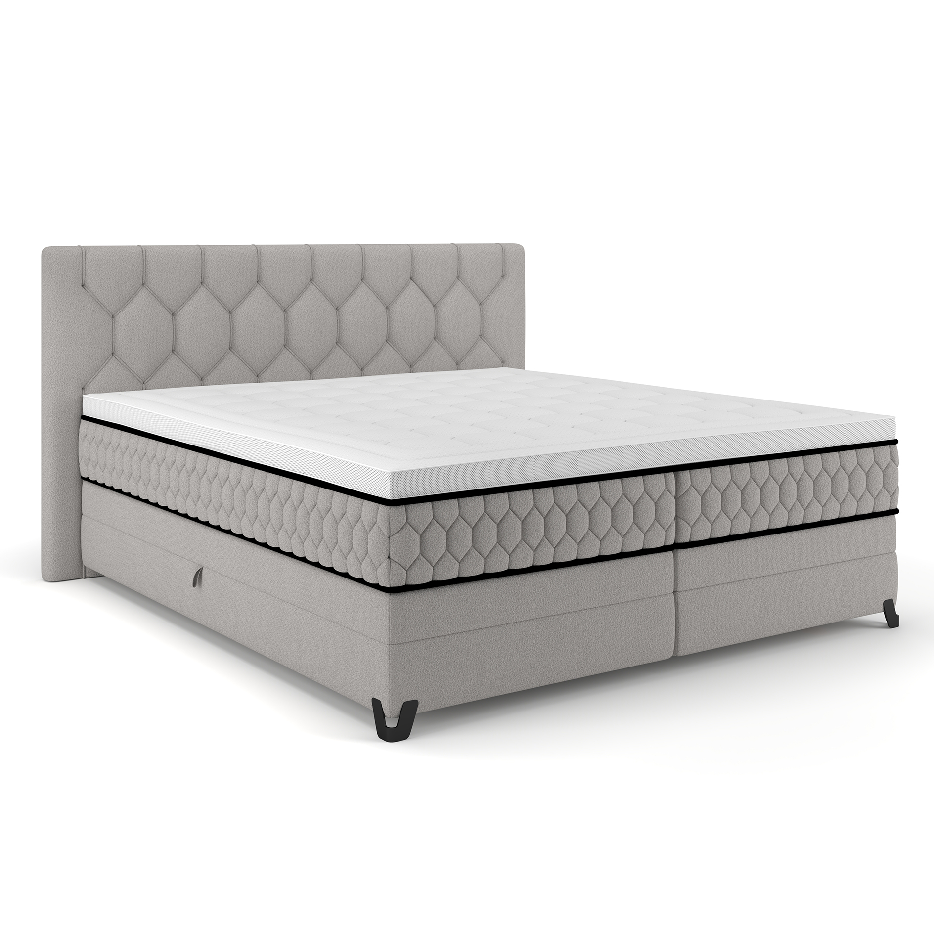 Boxspringbett - beige - mit Bettkasten - H2/H3 - 160x200 cm