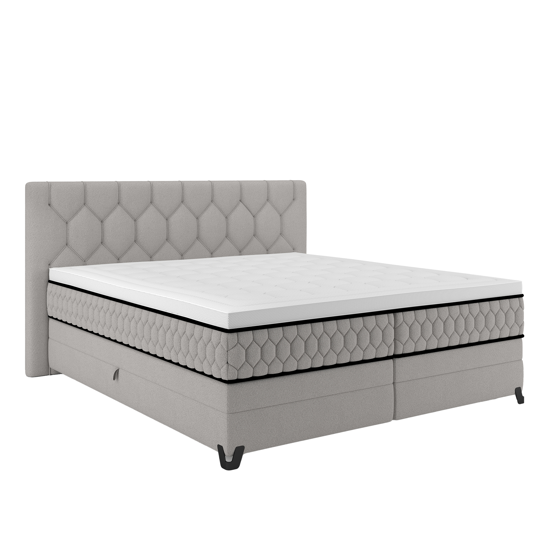 Boxspringbett - beige - mit Bettkasten - H2/H3 - 180x220 cm