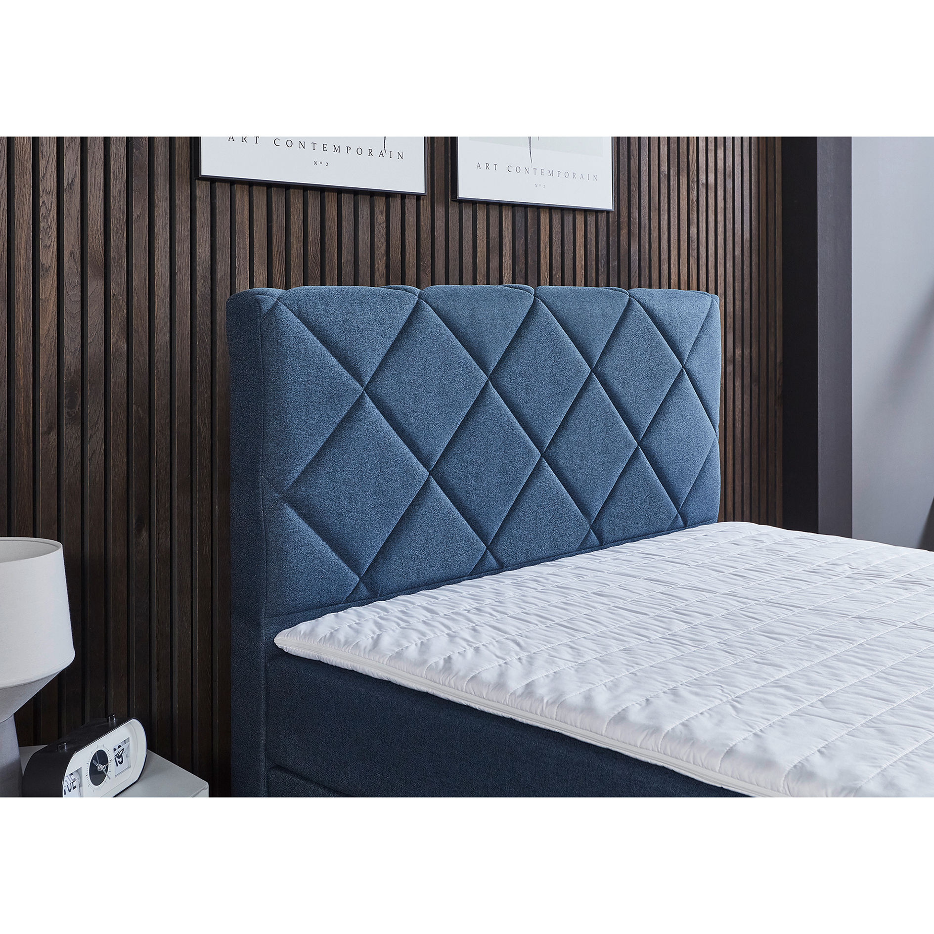 Boxspringbett - blau - Universalhärtegrad - 140x200 cm