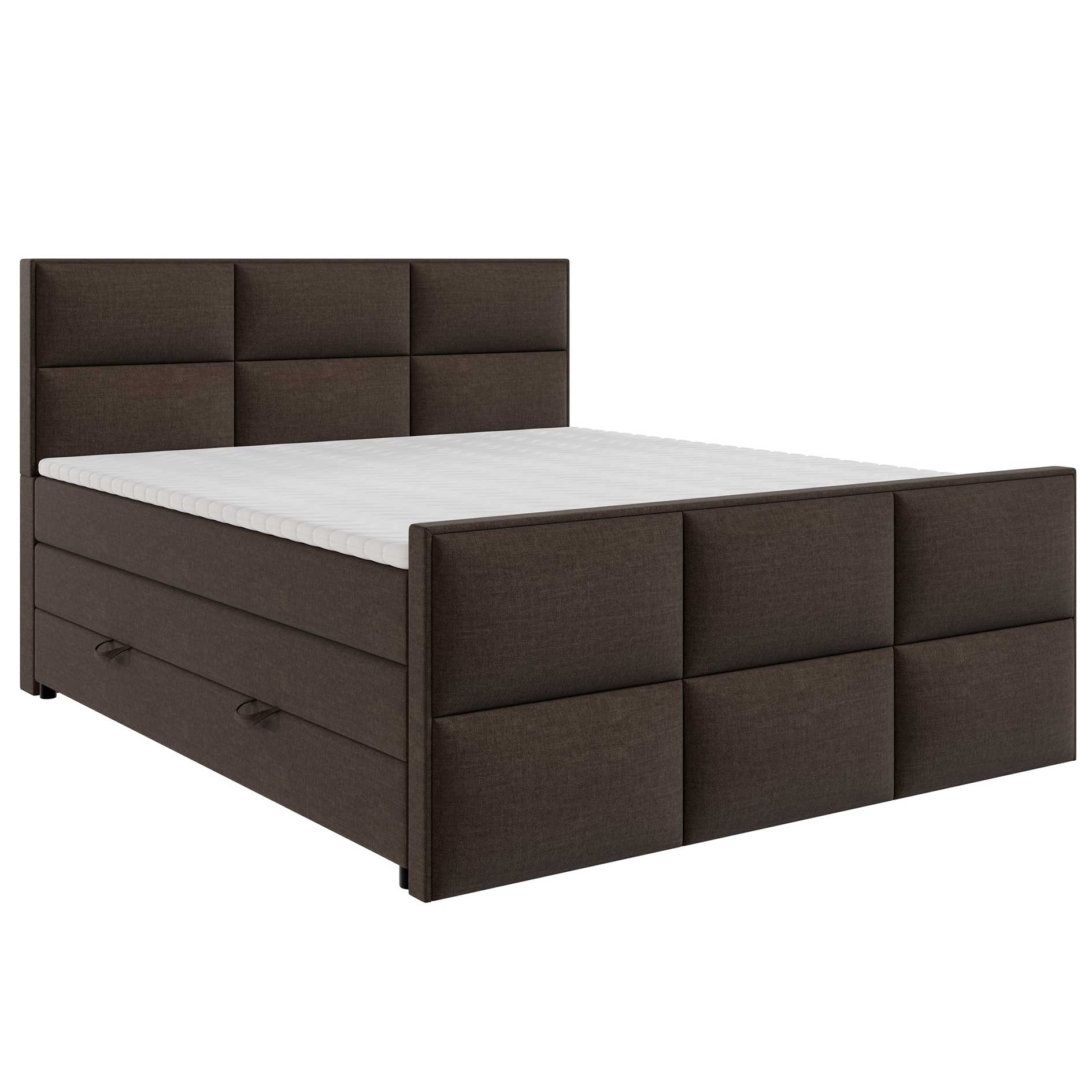 Boxspringbett - braun - Bettkasten - H3 - 160x200 cm