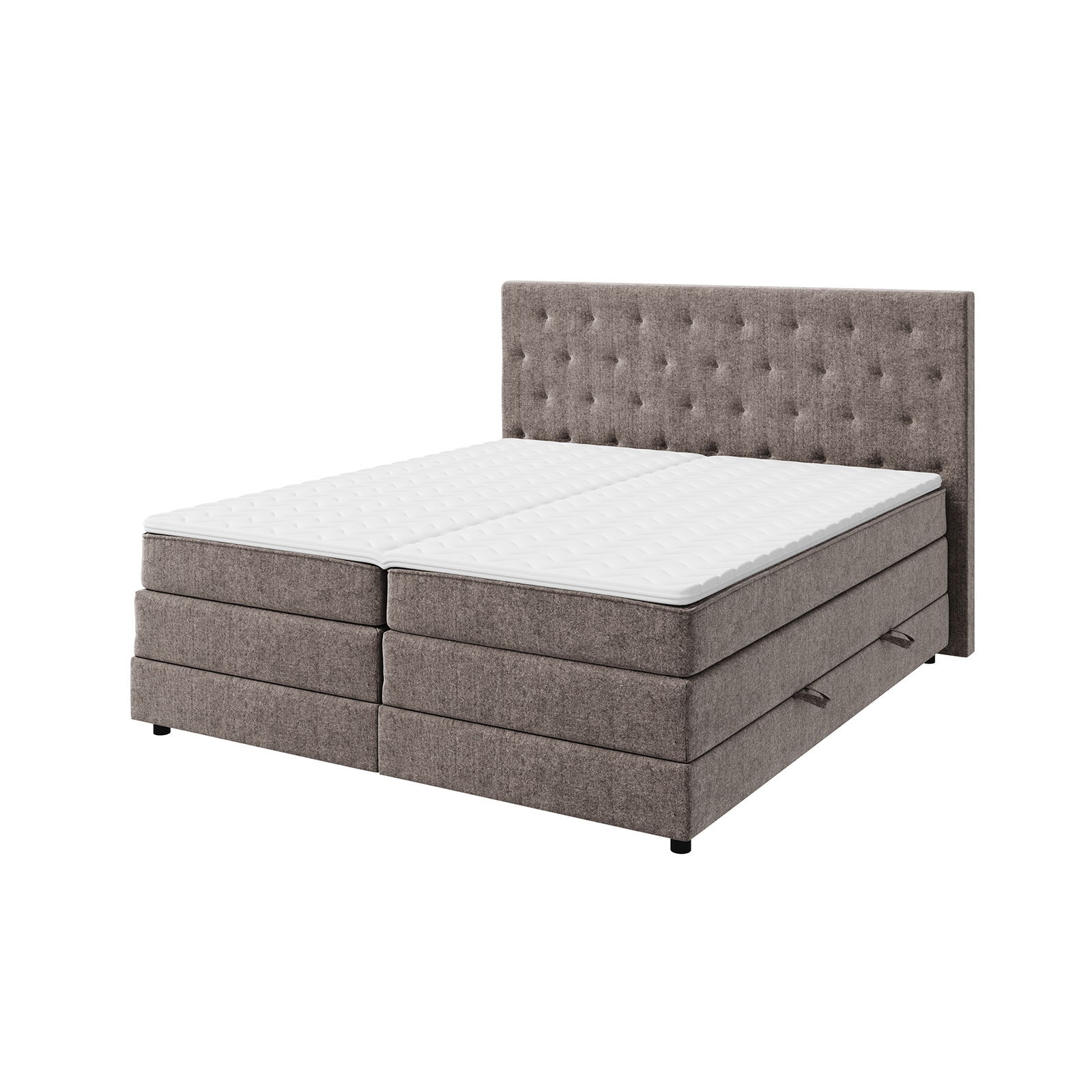 Boxspringbett - braun - H3 - 140x200 cm