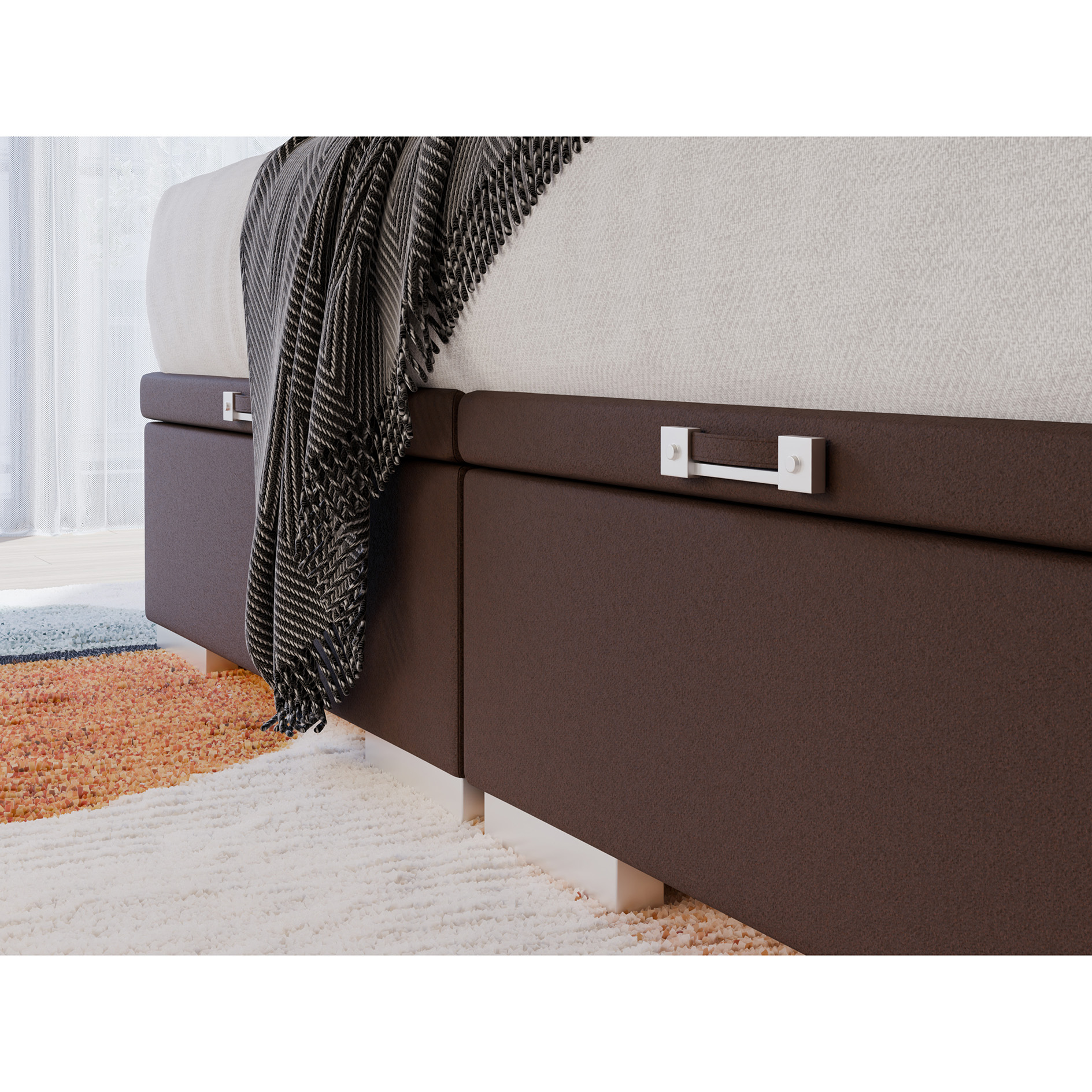 Boxspringbett - braun - H3 - 180x200 cm