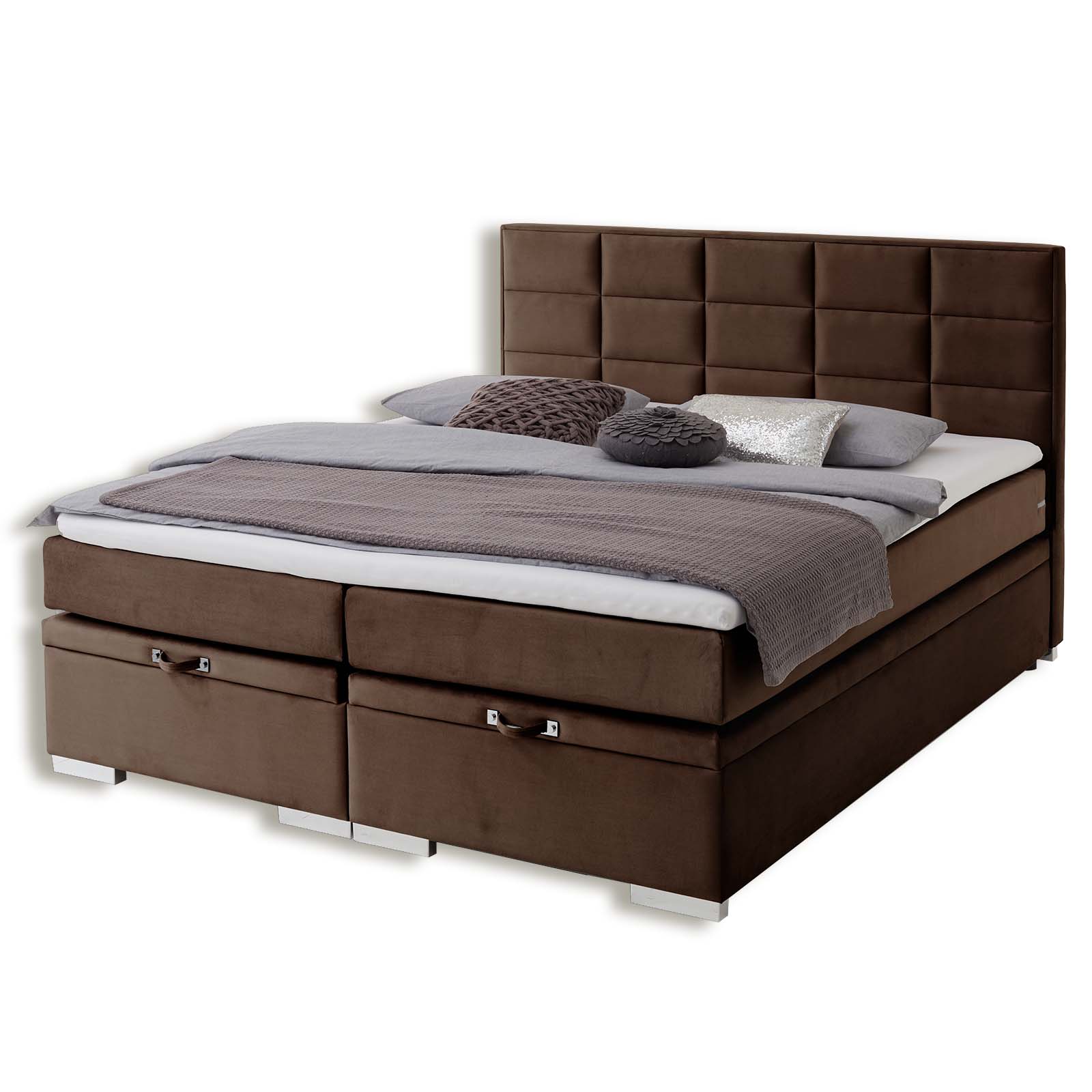 Boxspringbett - braun - H3 - 180x200 cm