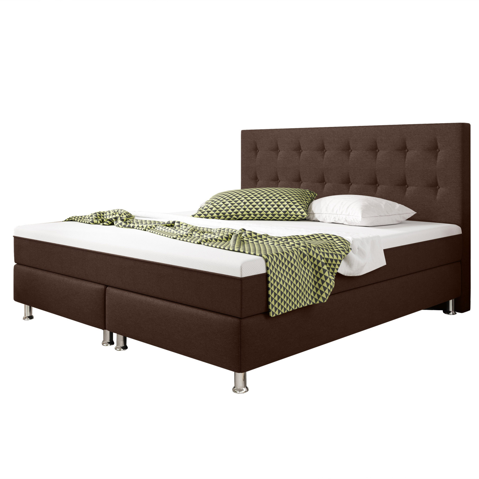 Boxspringbett - braun - H3 - 180x200 cm