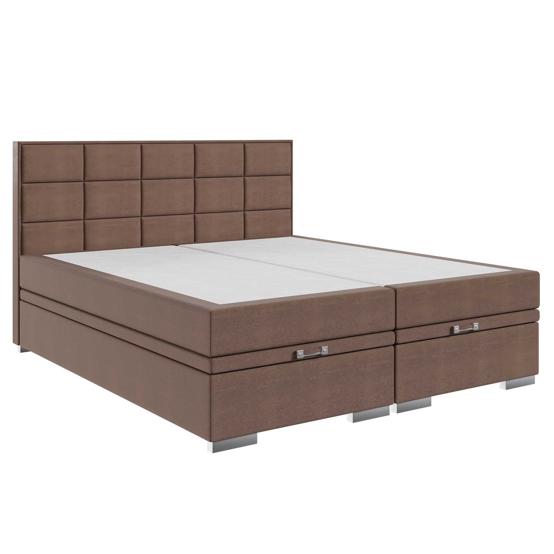 Boxspringbett - braun - H3 - mit Bettkasten - 160x200 cm
