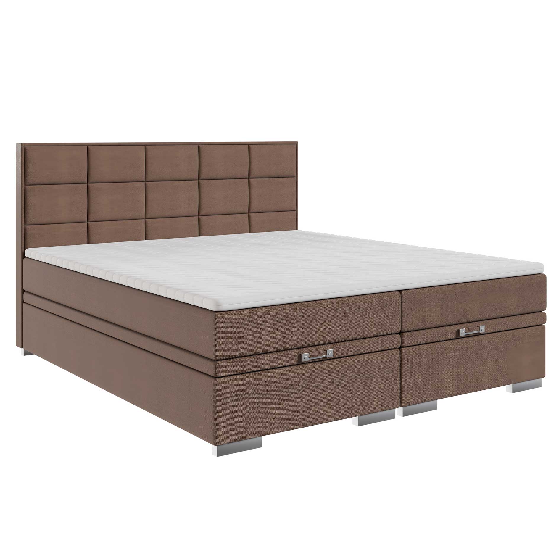 Boxspringbett - braun - H3 - mit Bettkasten - 180x200 cm