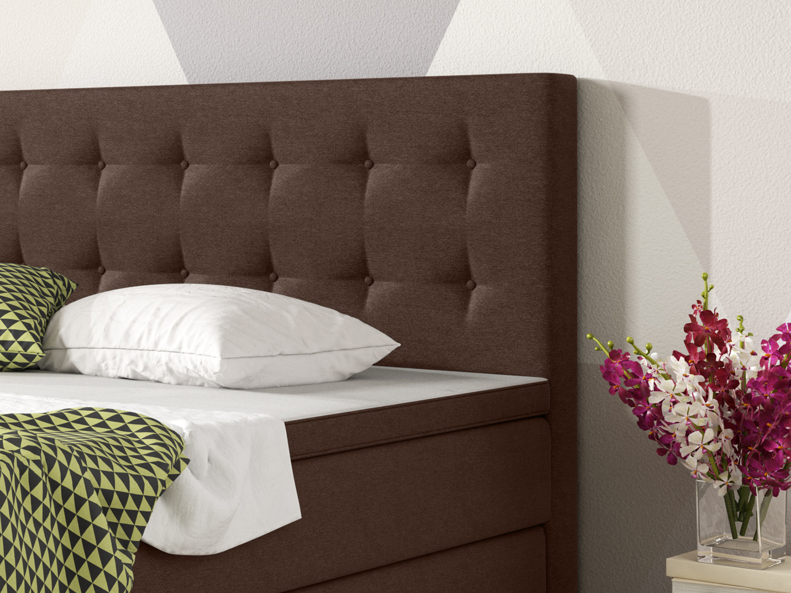 Boxspringbett - braun - mit Topper - H3 - 180x200 cm