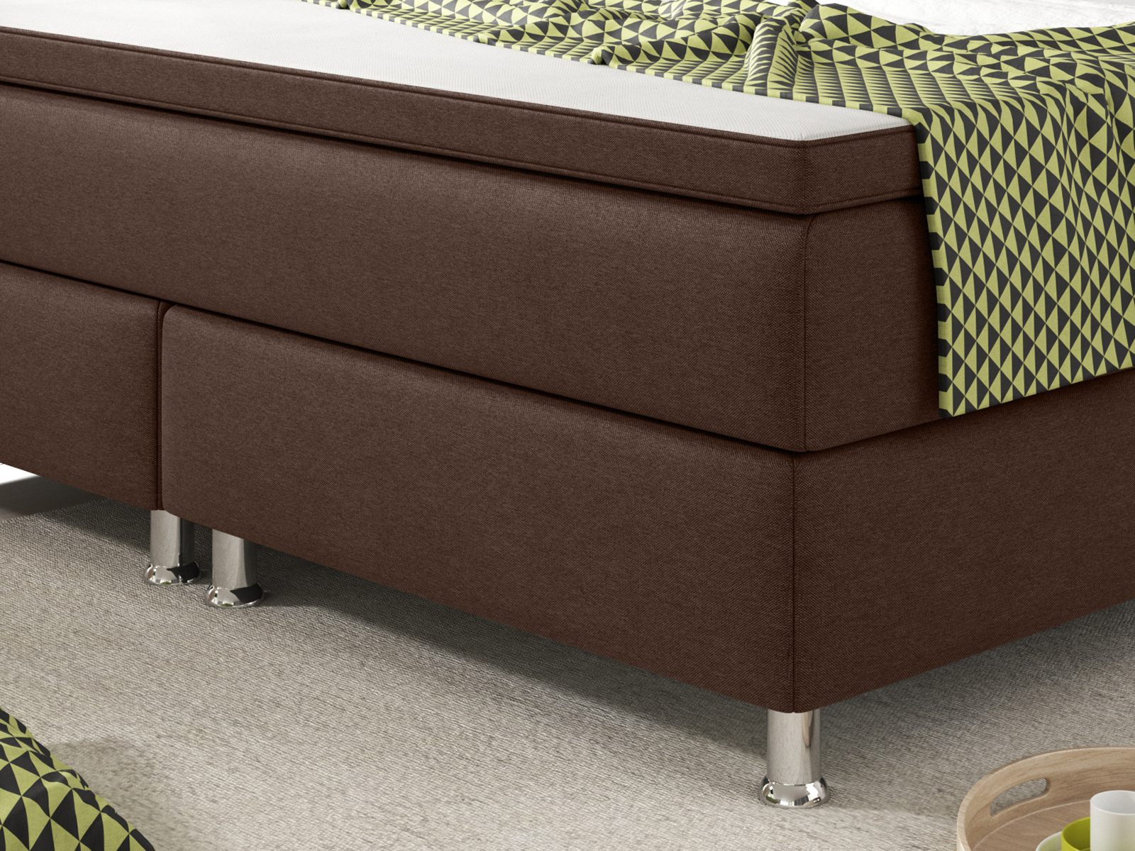 Boxspringbett - braun - mit Topper - H3 - 180x200 cm