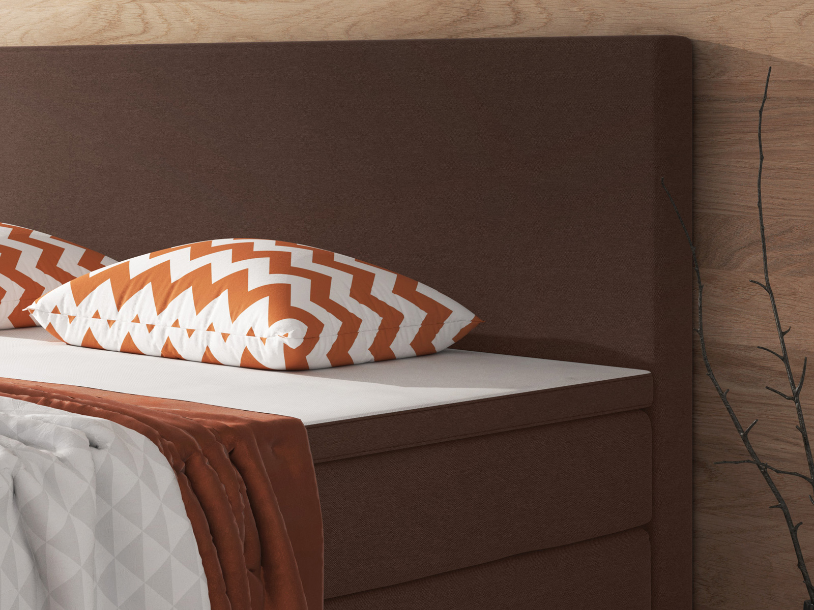 Boxspringbett - braun - mit Topper - H3 - 180x200 cm