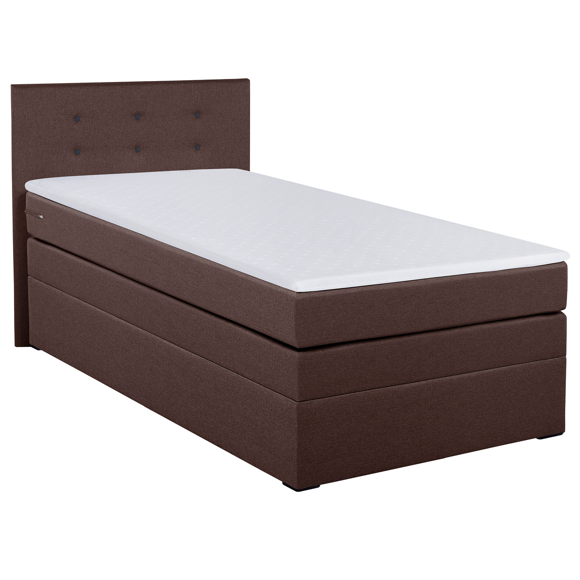 Boxspringbett - brown - H3 - mit Topper - 90x200 cm