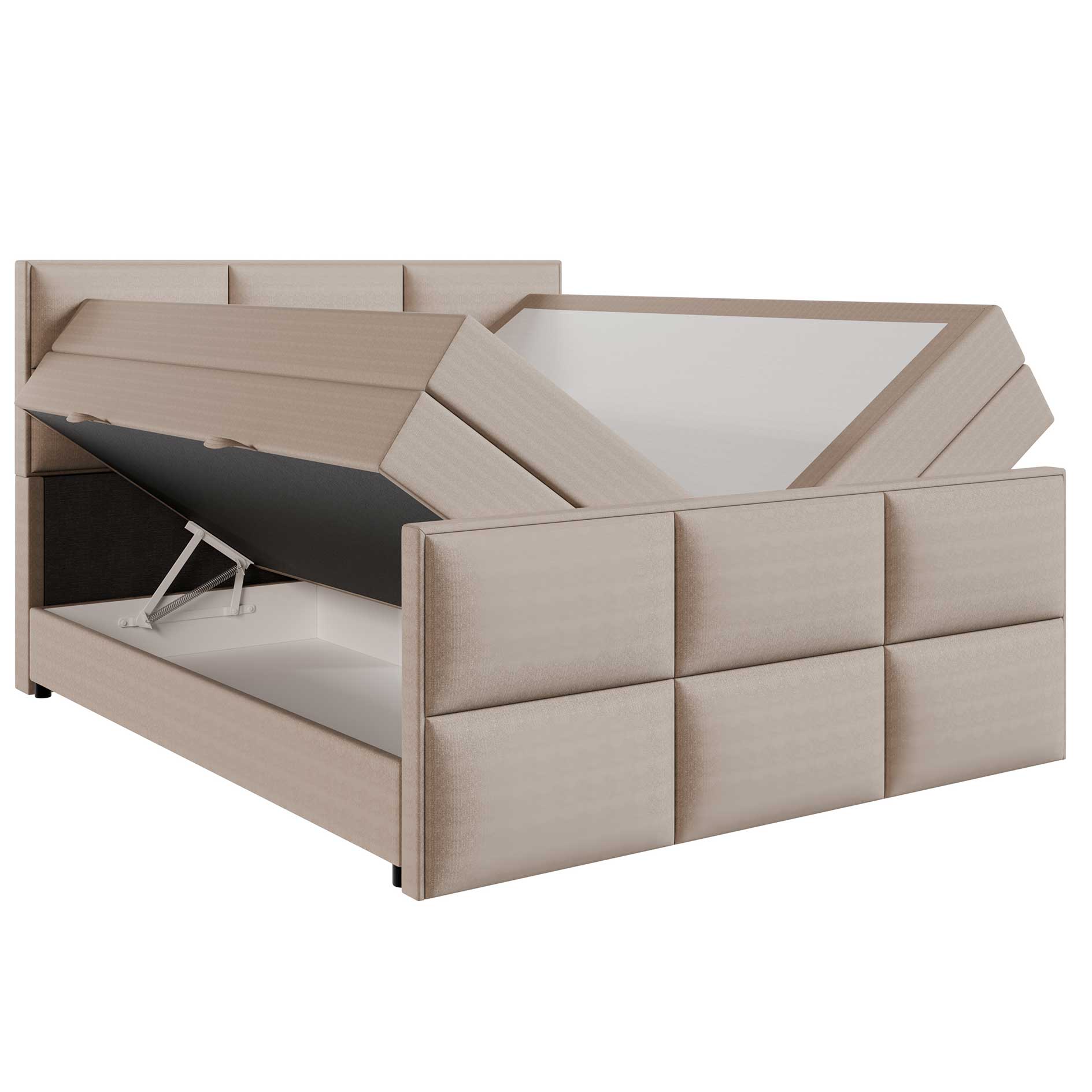 Boxspringbett - camel - Bettkasten - H3 - 160x200 cm
