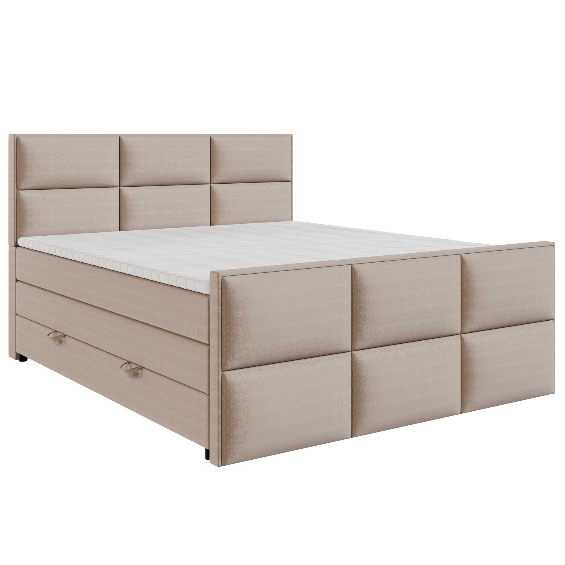 Boxspringbett - camel - Bettkasten - H3 - 160x200 cm