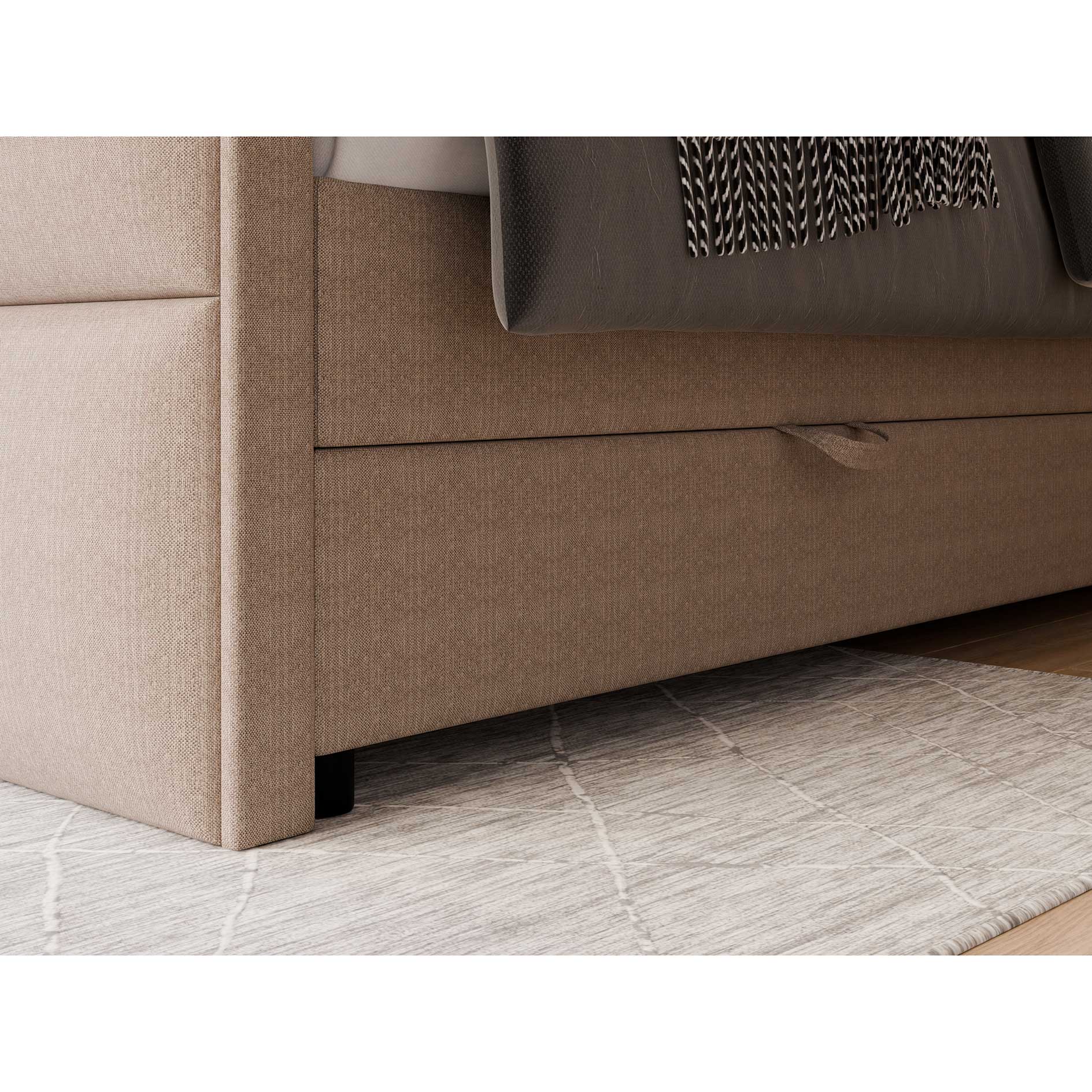 Boxspringbett - camel - Bettkasten - H3 - 180x200 cm