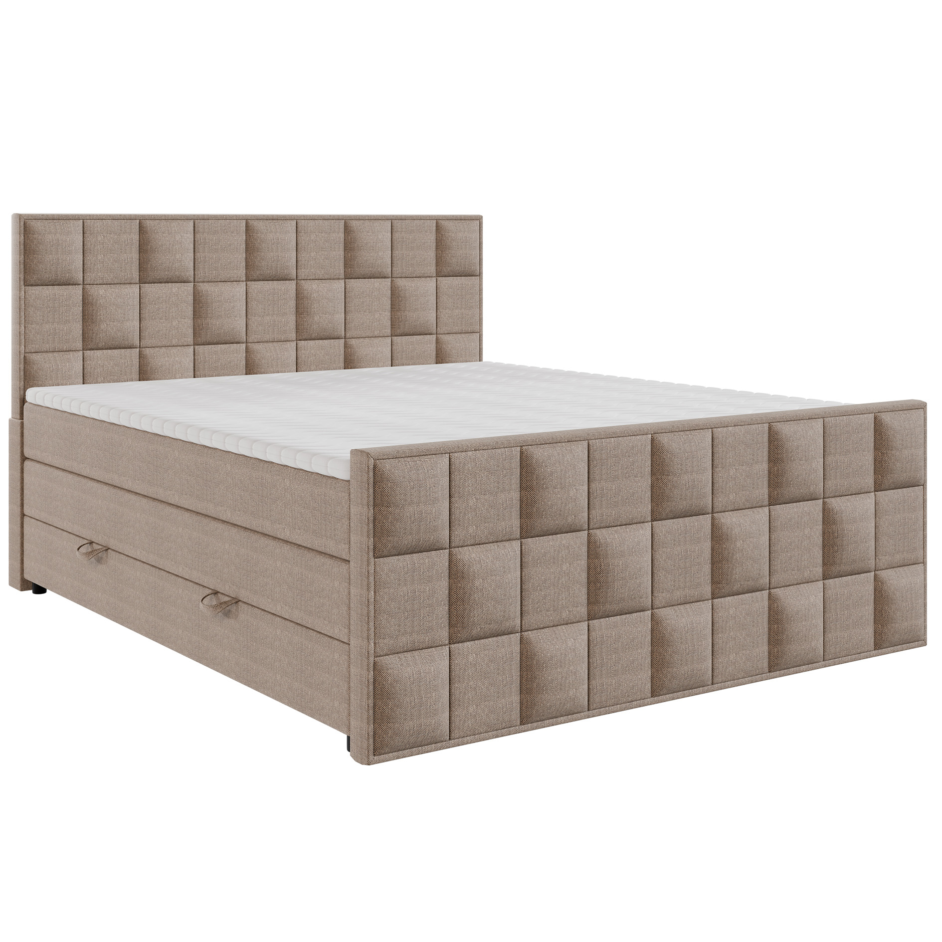 Boxspringbett - camel - H3 - 180x200 cm