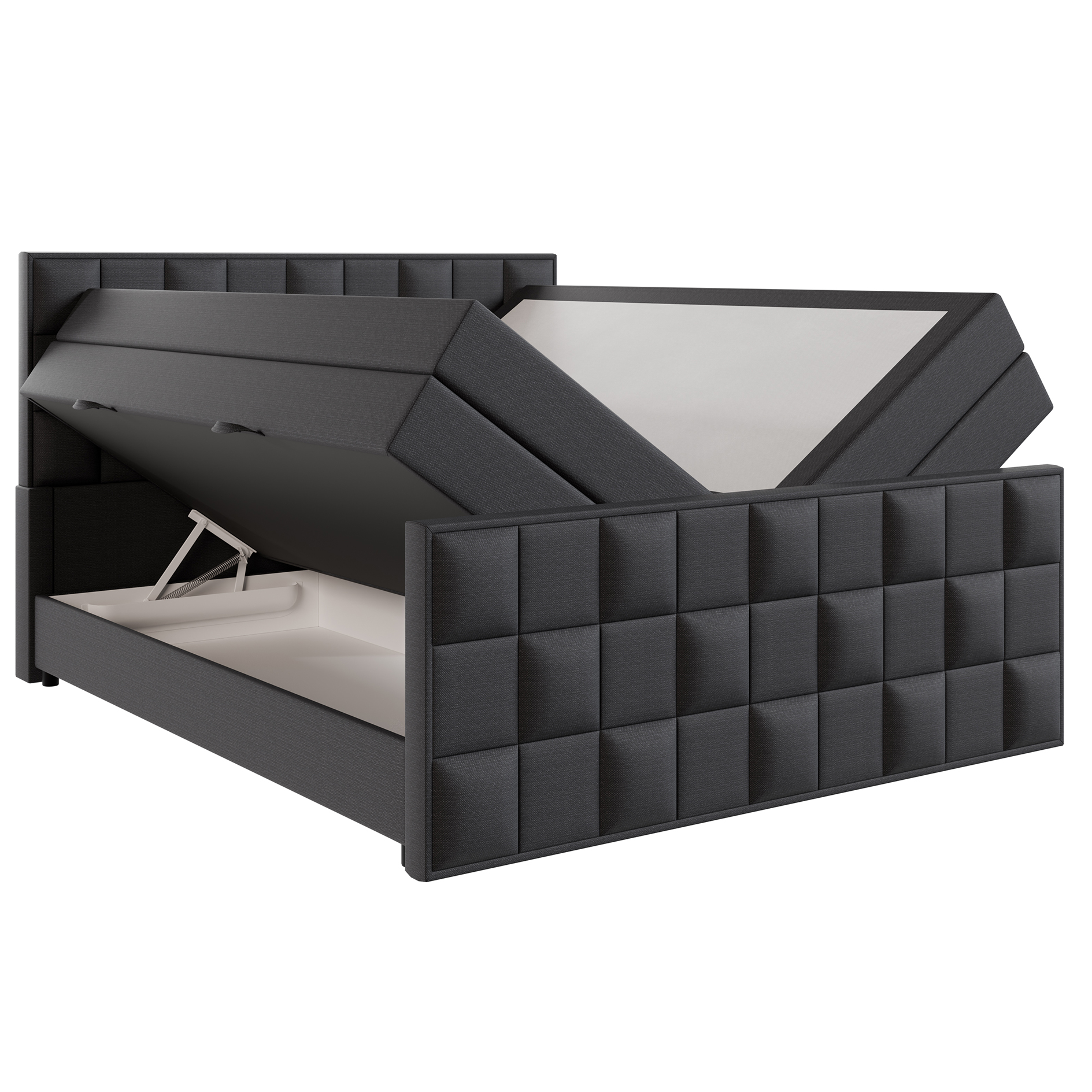 Boxspringbett - charcoal - H3 - 160x200 cm