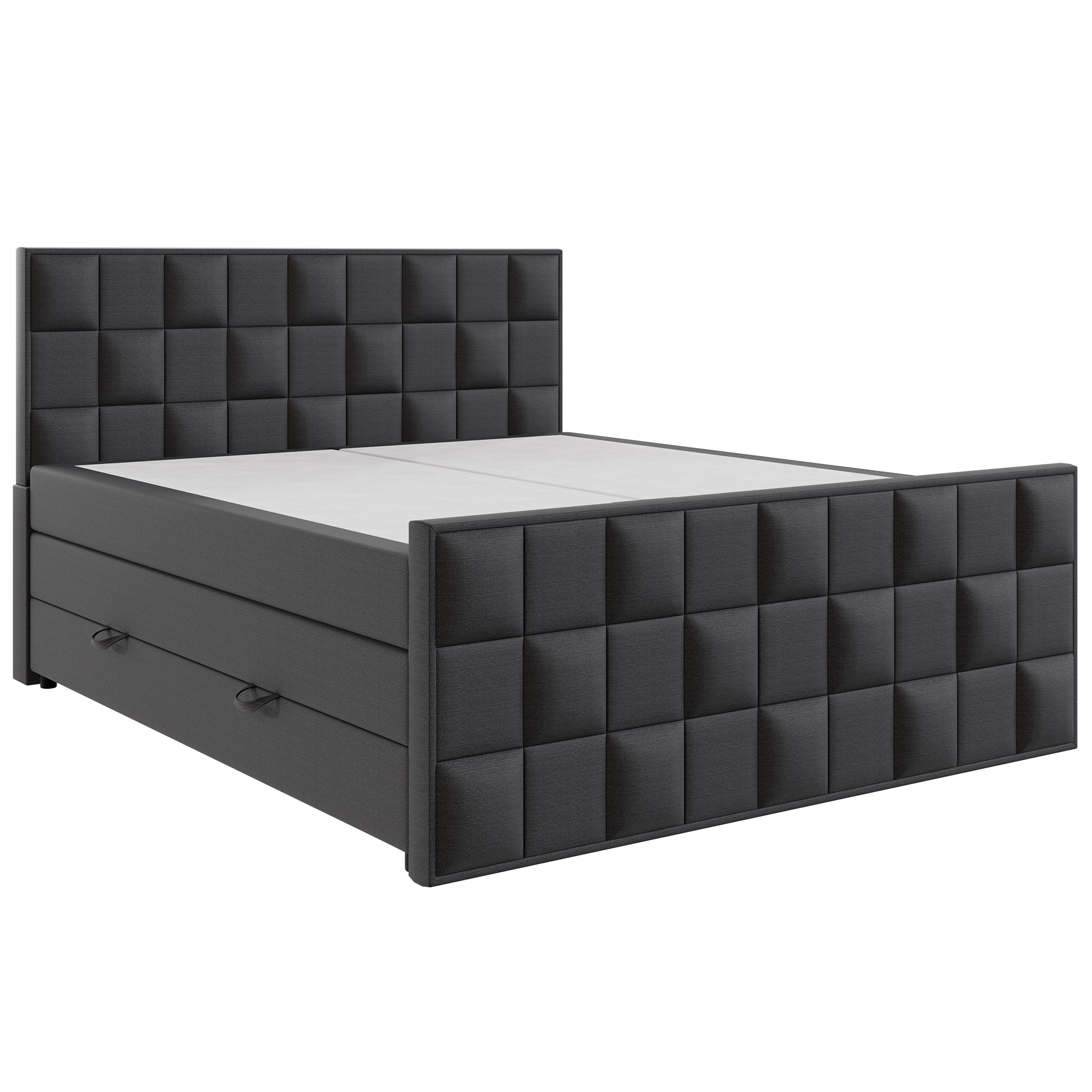 Boxspringbett - charcoal - H3 - 160x200 cm