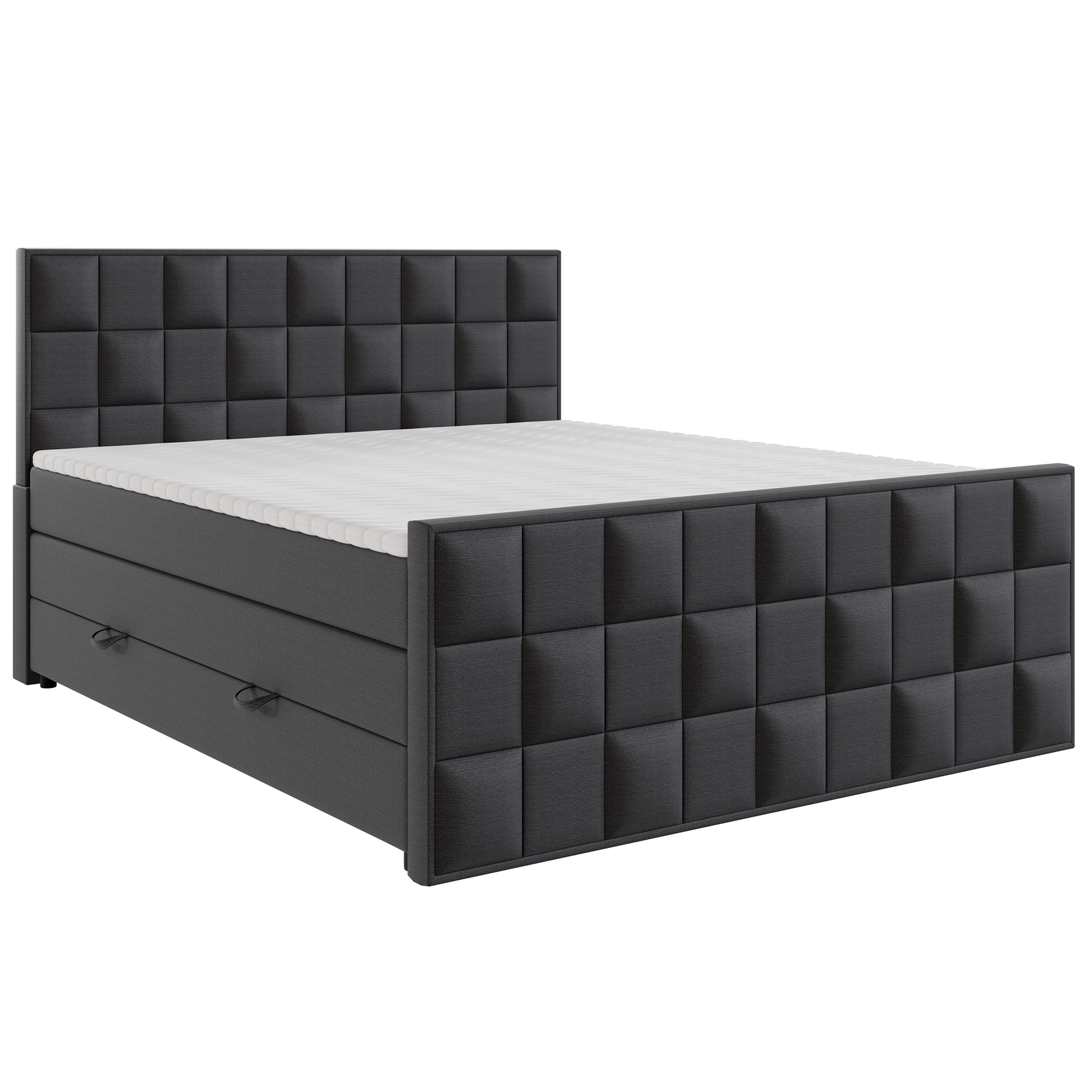 Boxspringbett - charcoal - H3 - 180x200 cm