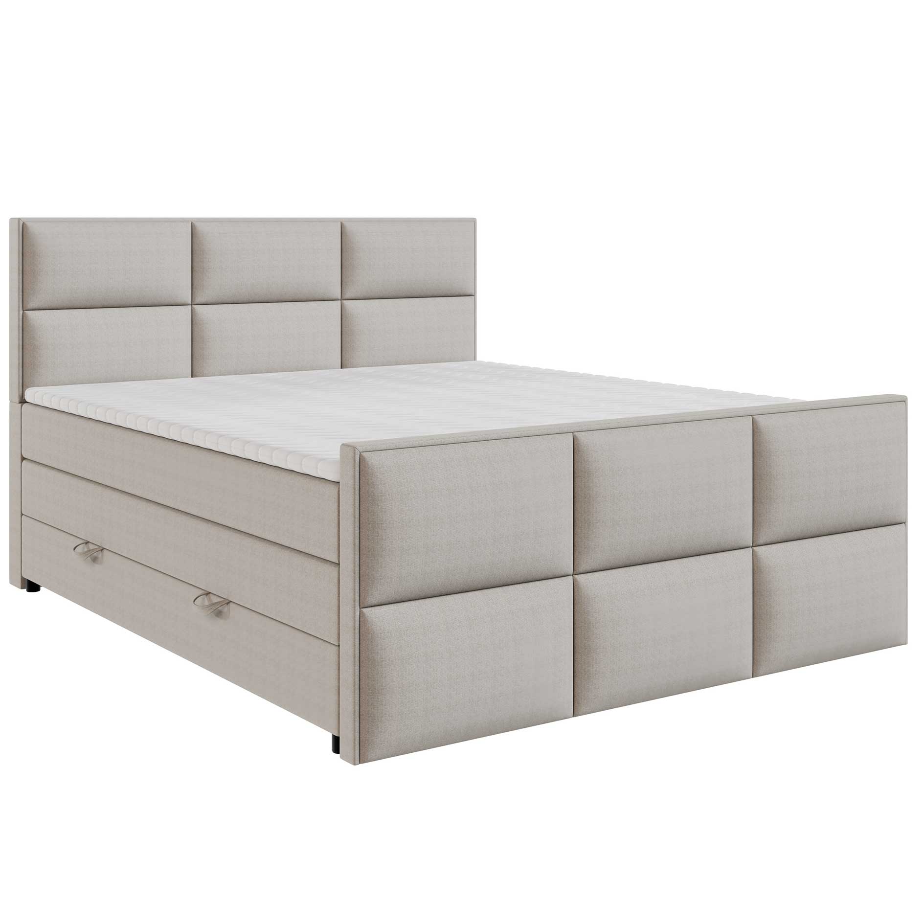 Boxspringbett - creme - Bettkasten - H3 - 160x200 cm
