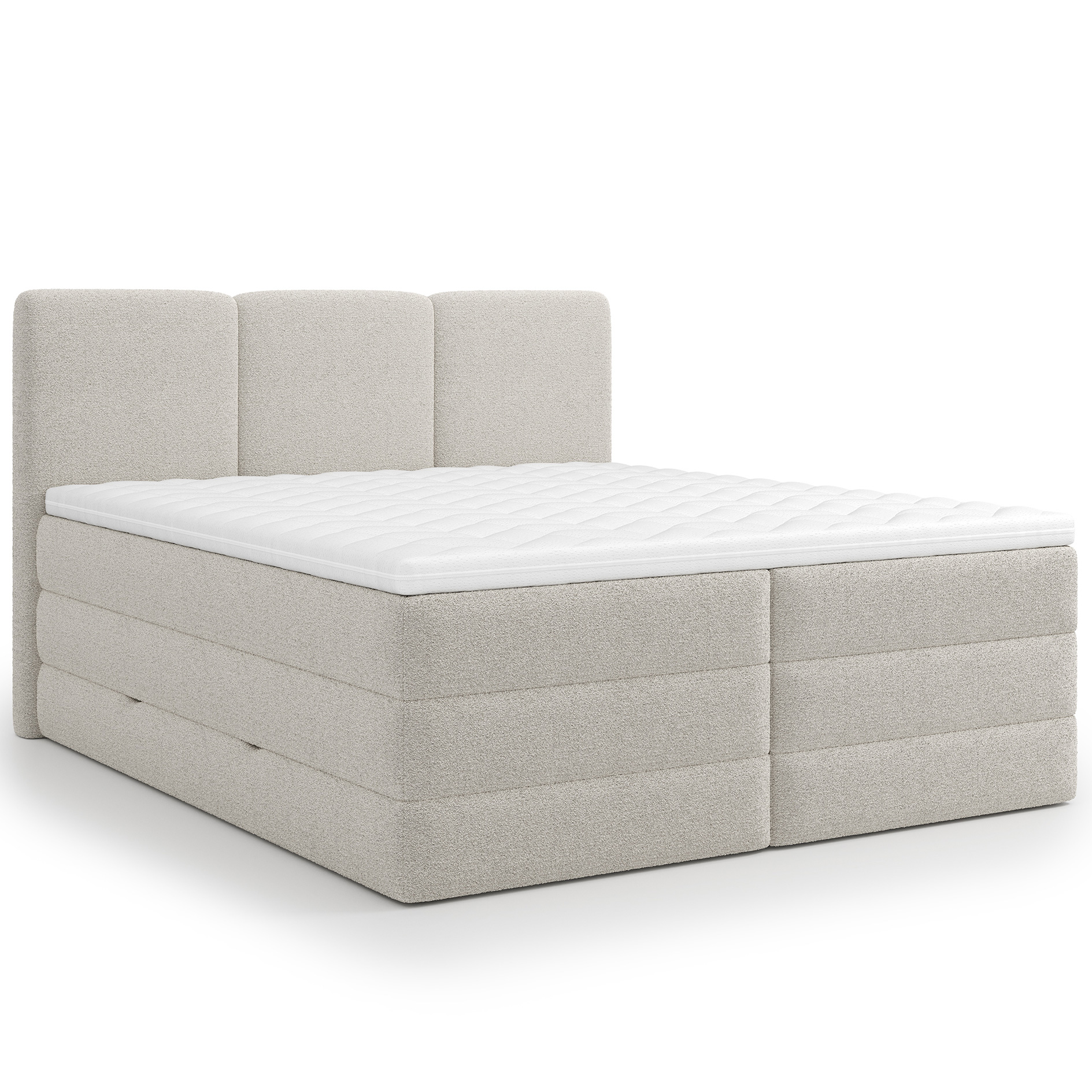 Boxspringbett - creme - H2/H3 - inklusive Topper - 180x200 cm