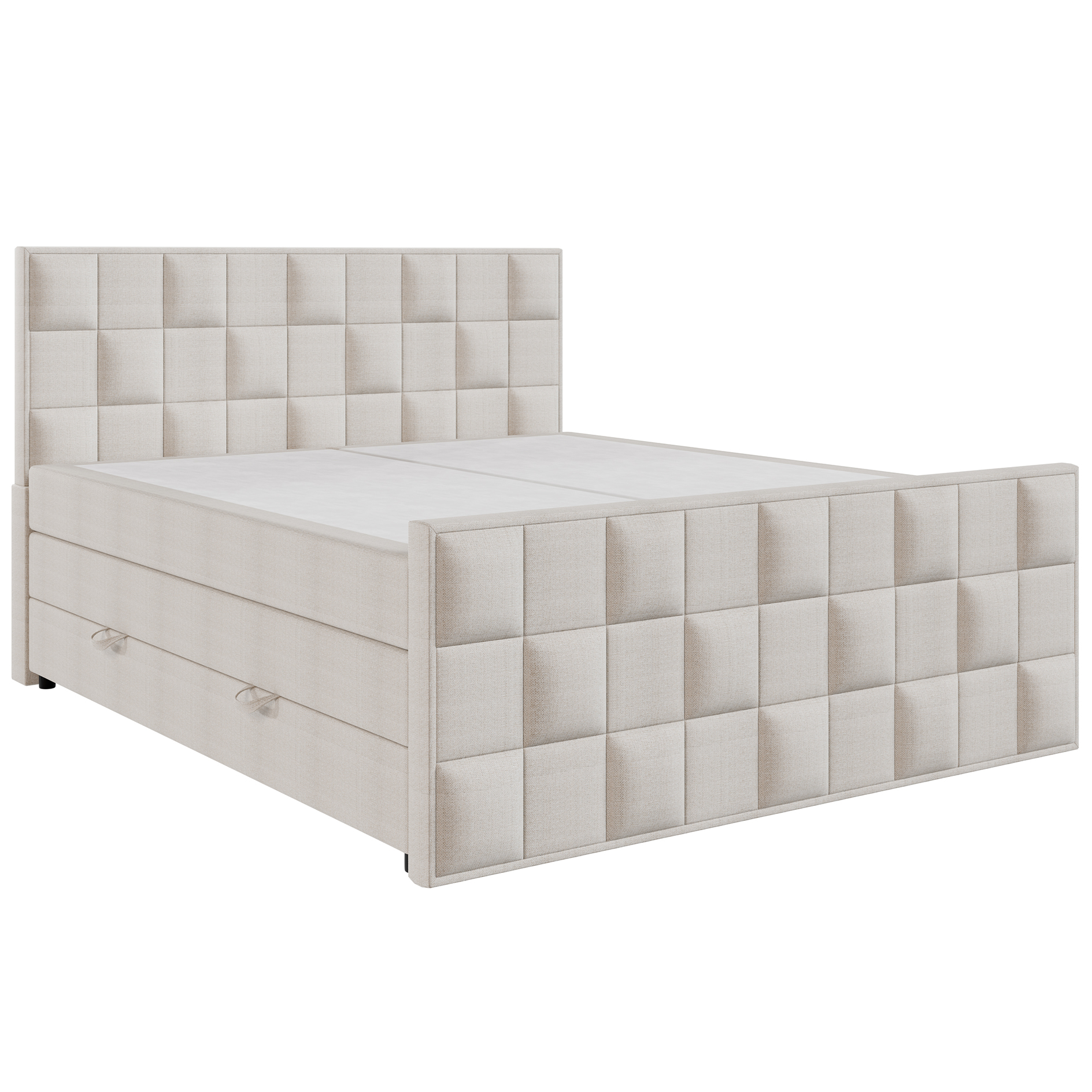 Boxspringbett - creme - H3 - 160x200 cm