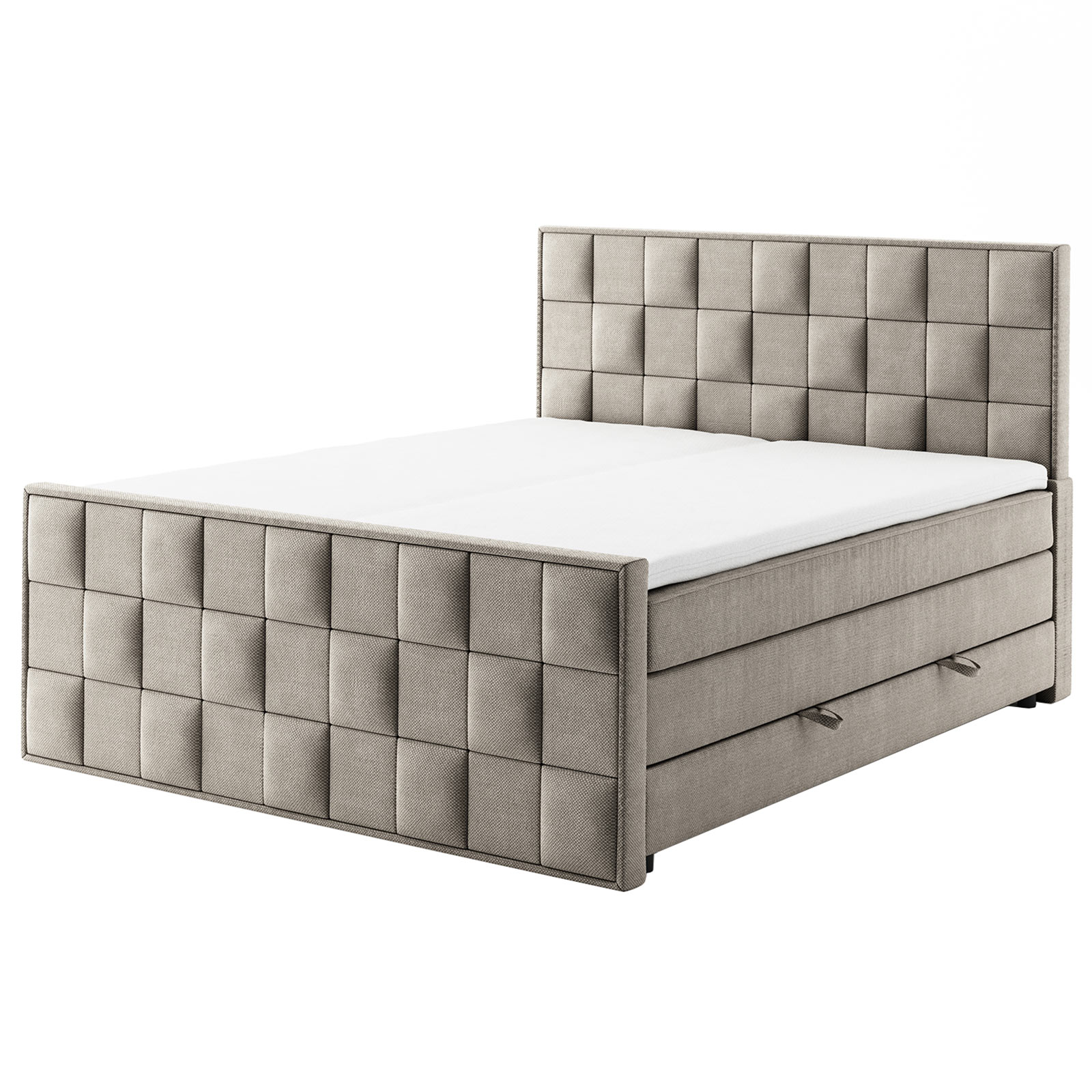 Boxspringbett - creme - H3 - 160x200 cm