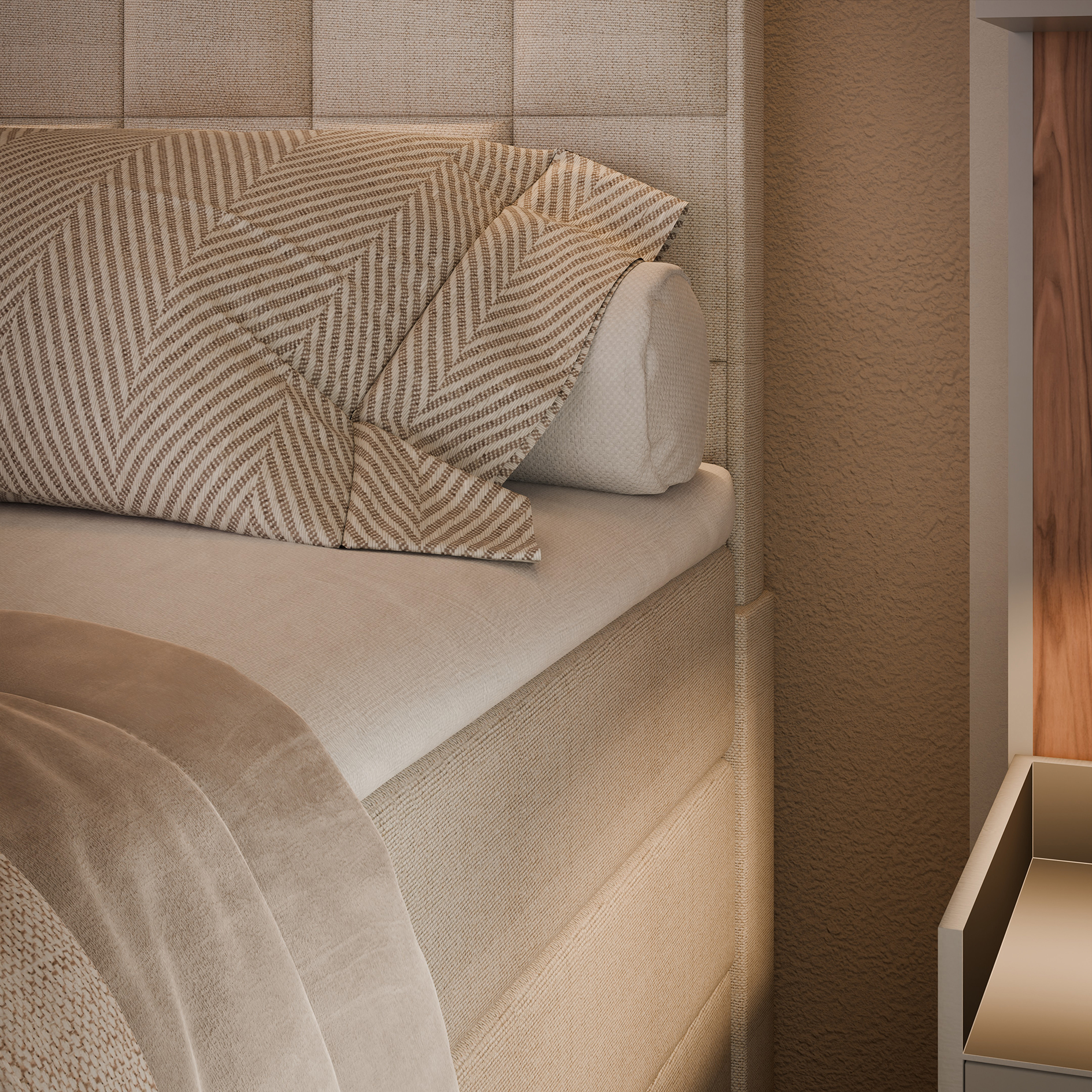 Boxspringbett - creme - H3 - 180x200 cm