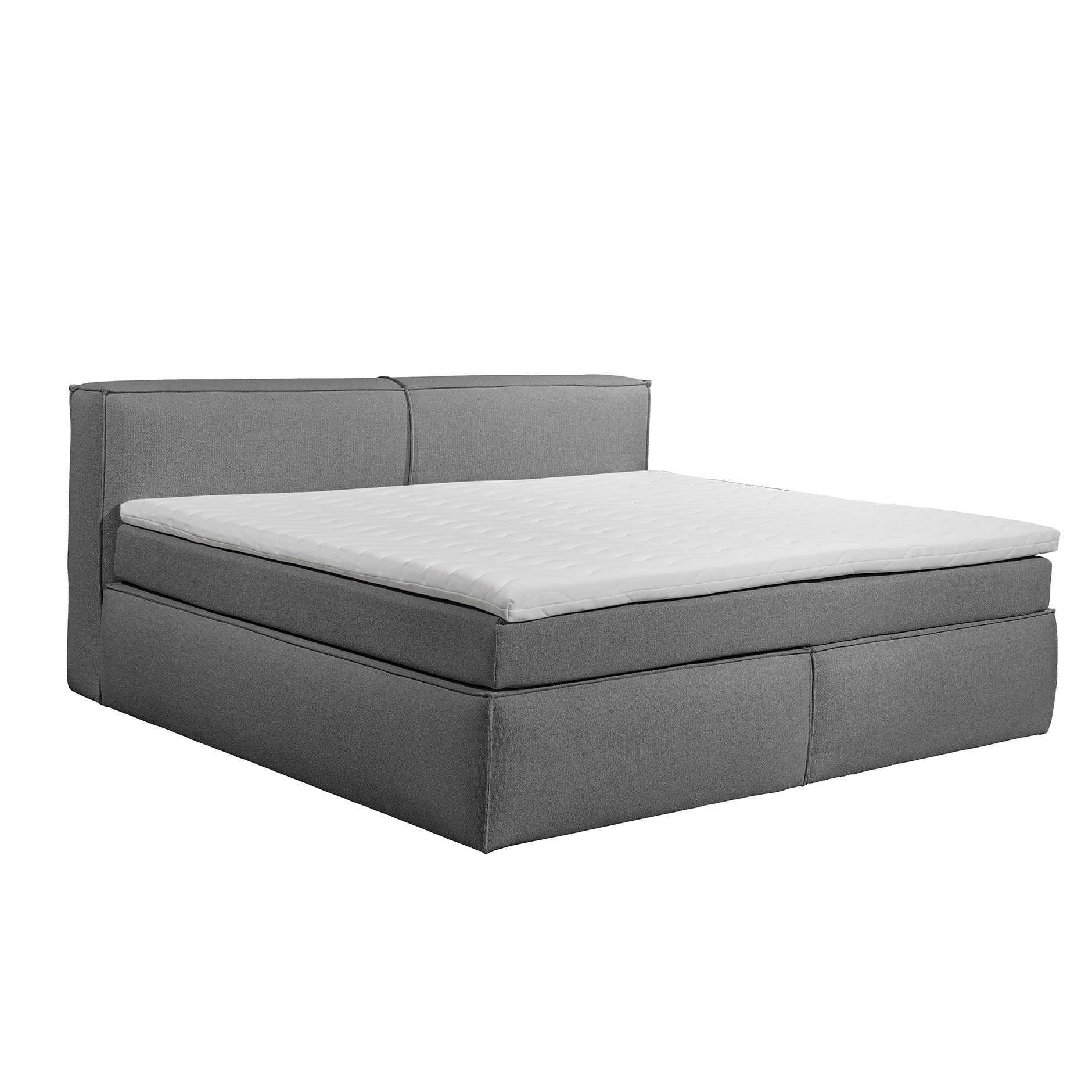 Boxspringbett - dark grey - H3/H4 - Microvelours - 180x200 cm