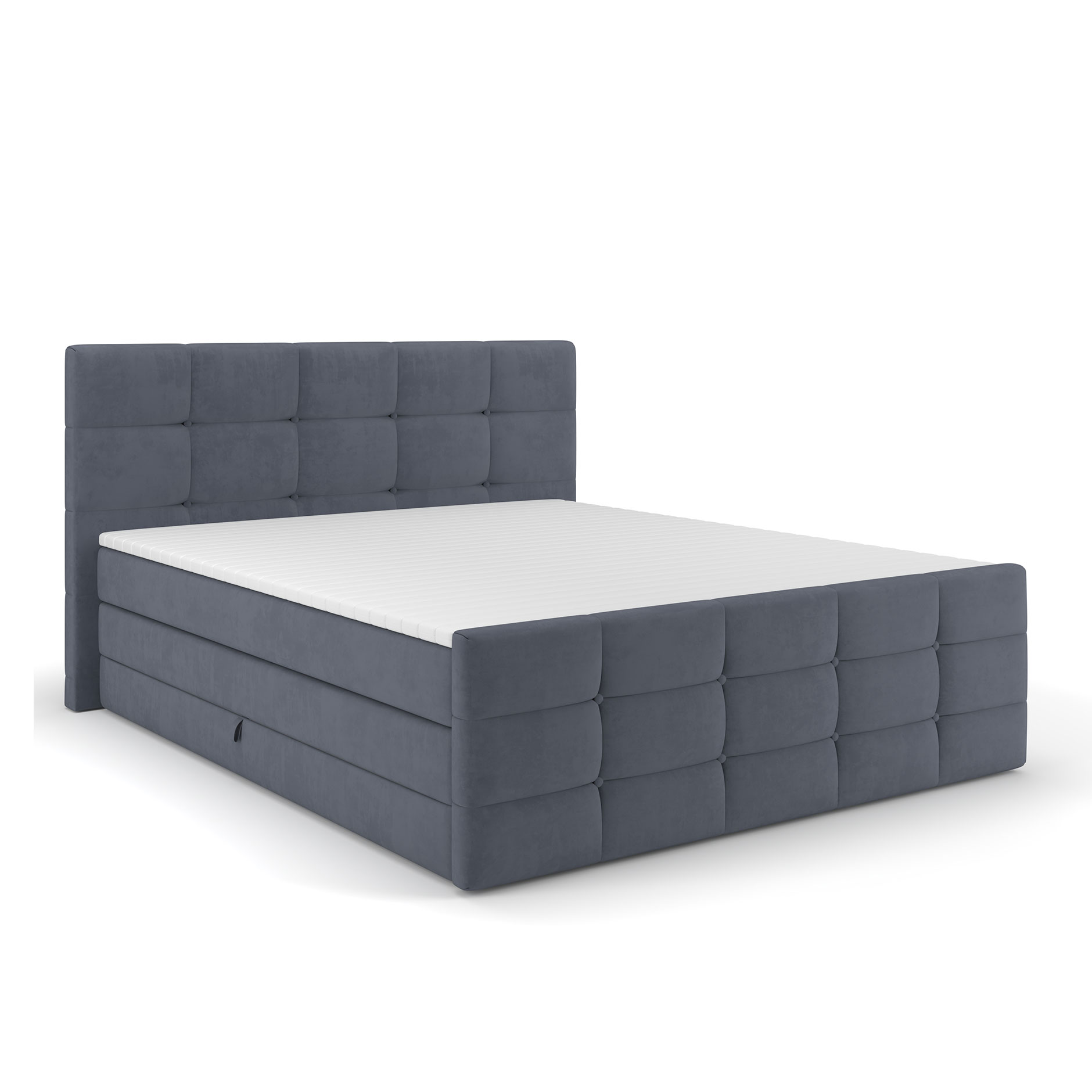 Boxspringbett - denim - mit Bettkasten - H2 - 180x200 cm