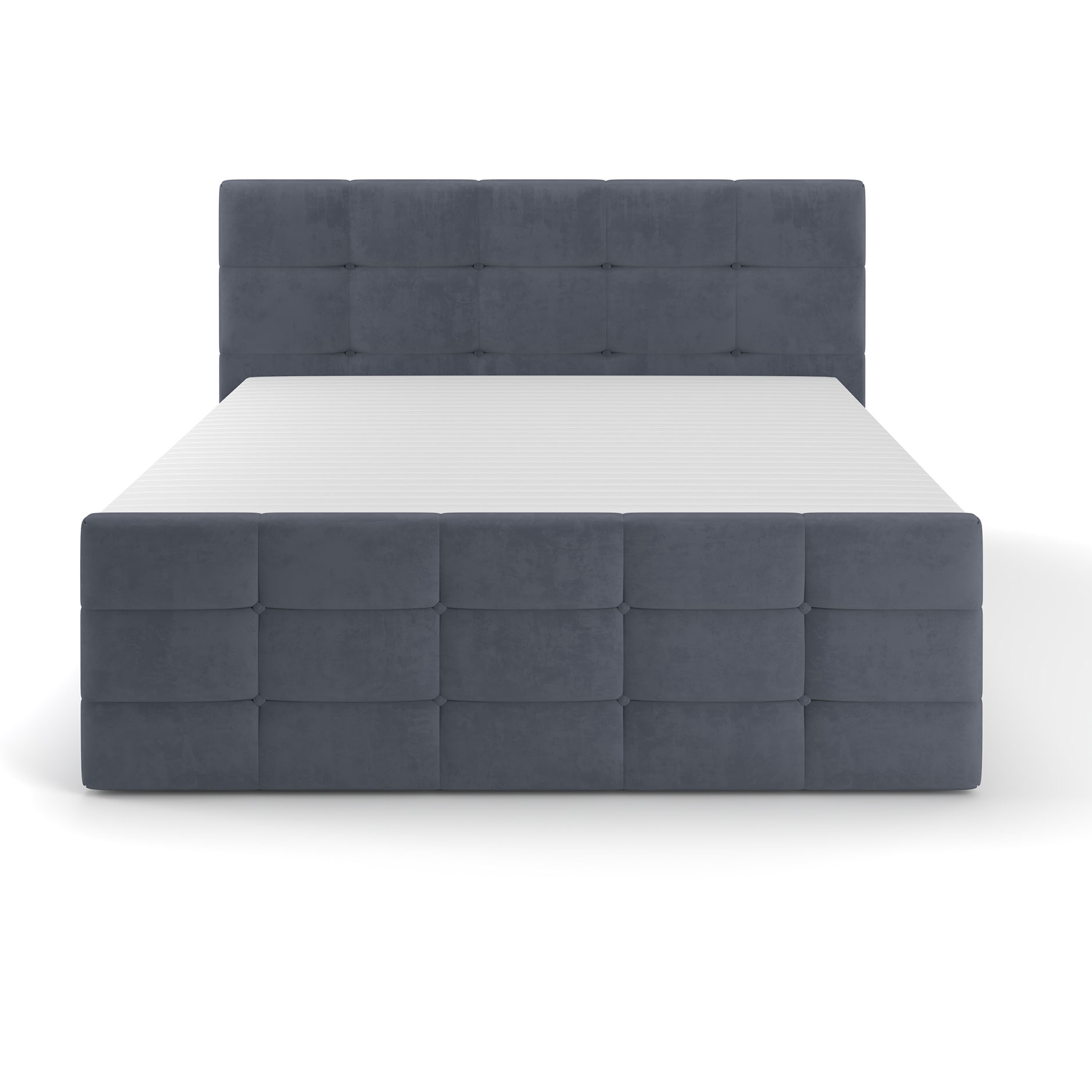 Boxspringbett - denim - mit Bettkasten - H2 - 180x200 cm