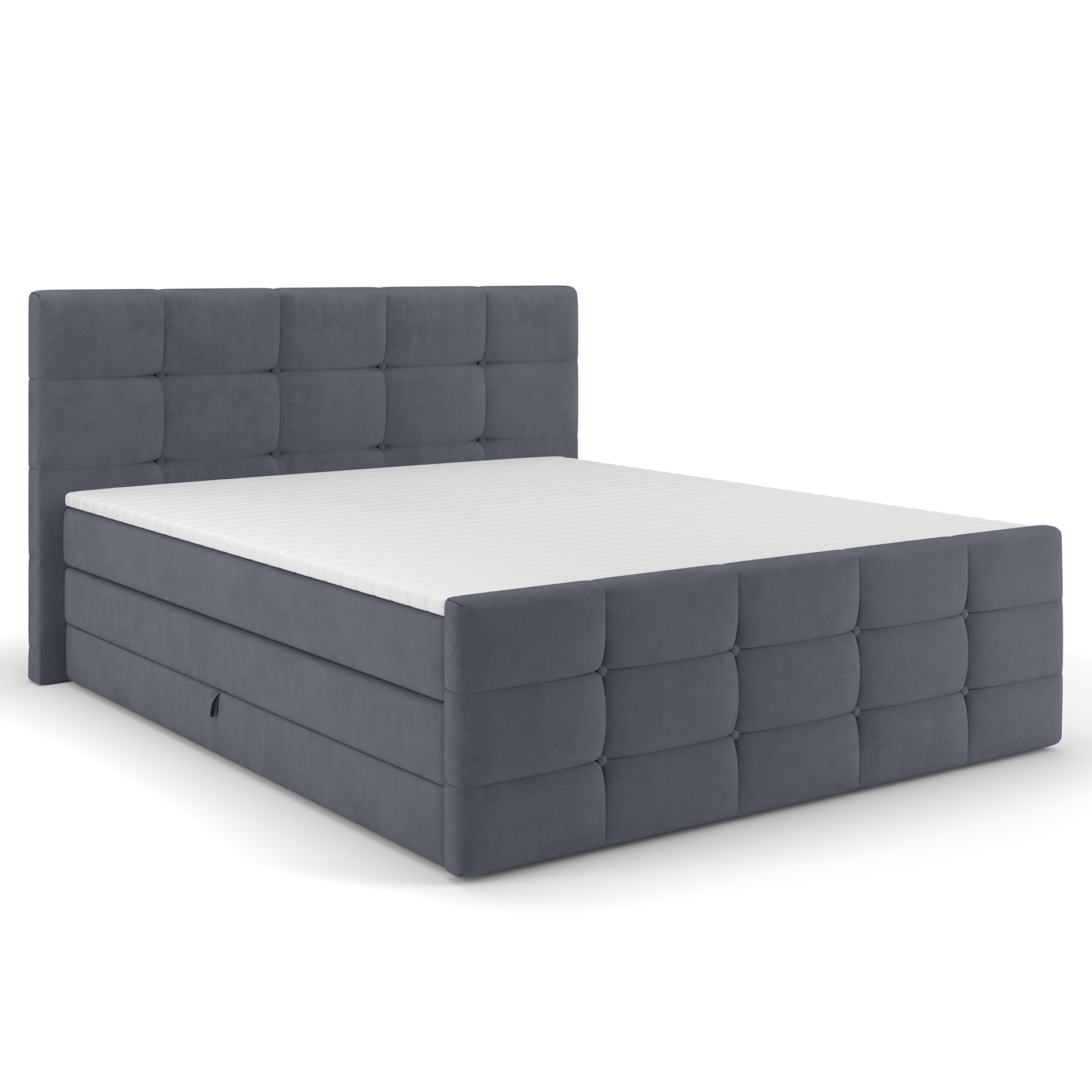 Boxspringbett - denim - mit Bettkasten - H2/H3 - 160x200 cm