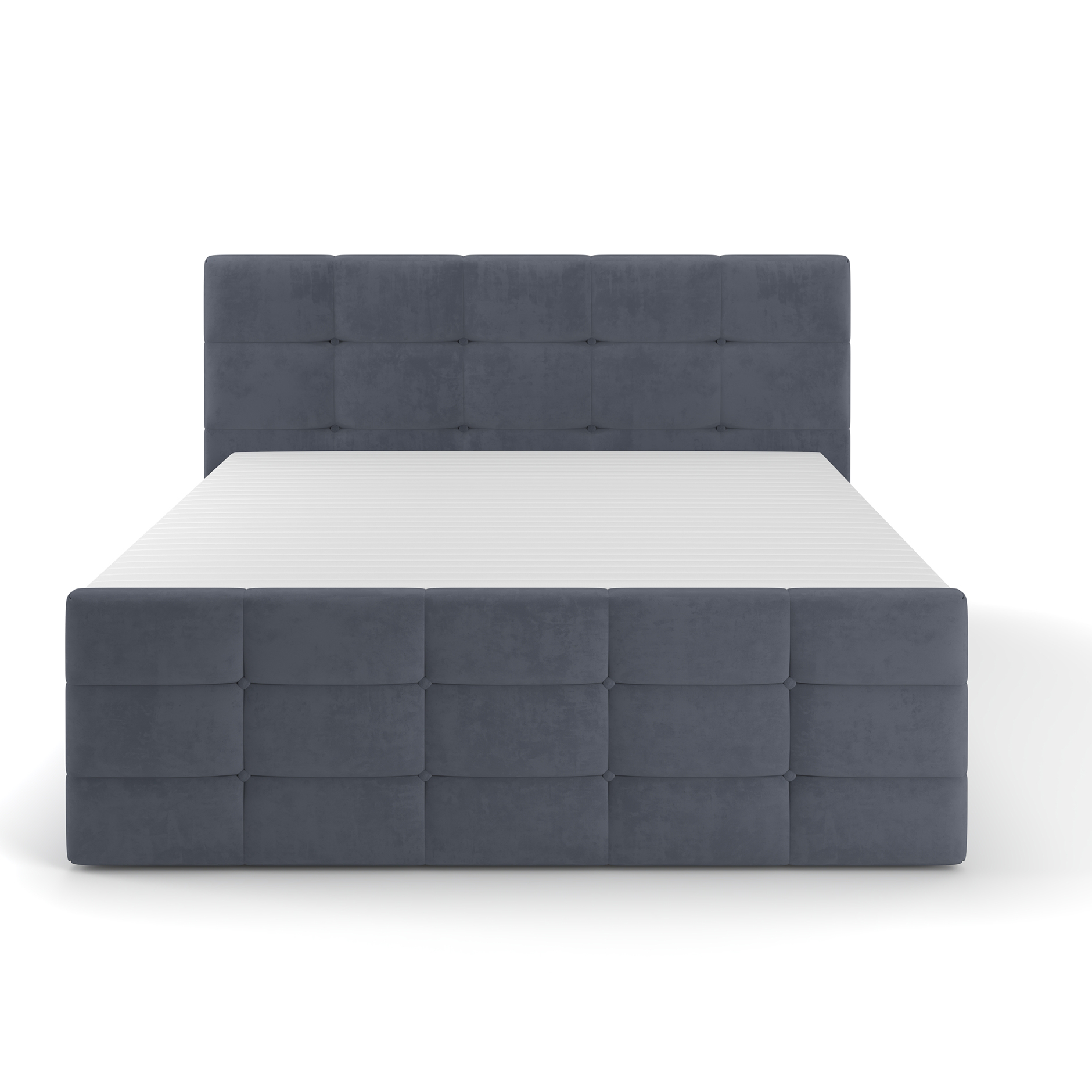Boxspringbett - denim - mit Bettkasten - H2/H3 - 160x200 cm