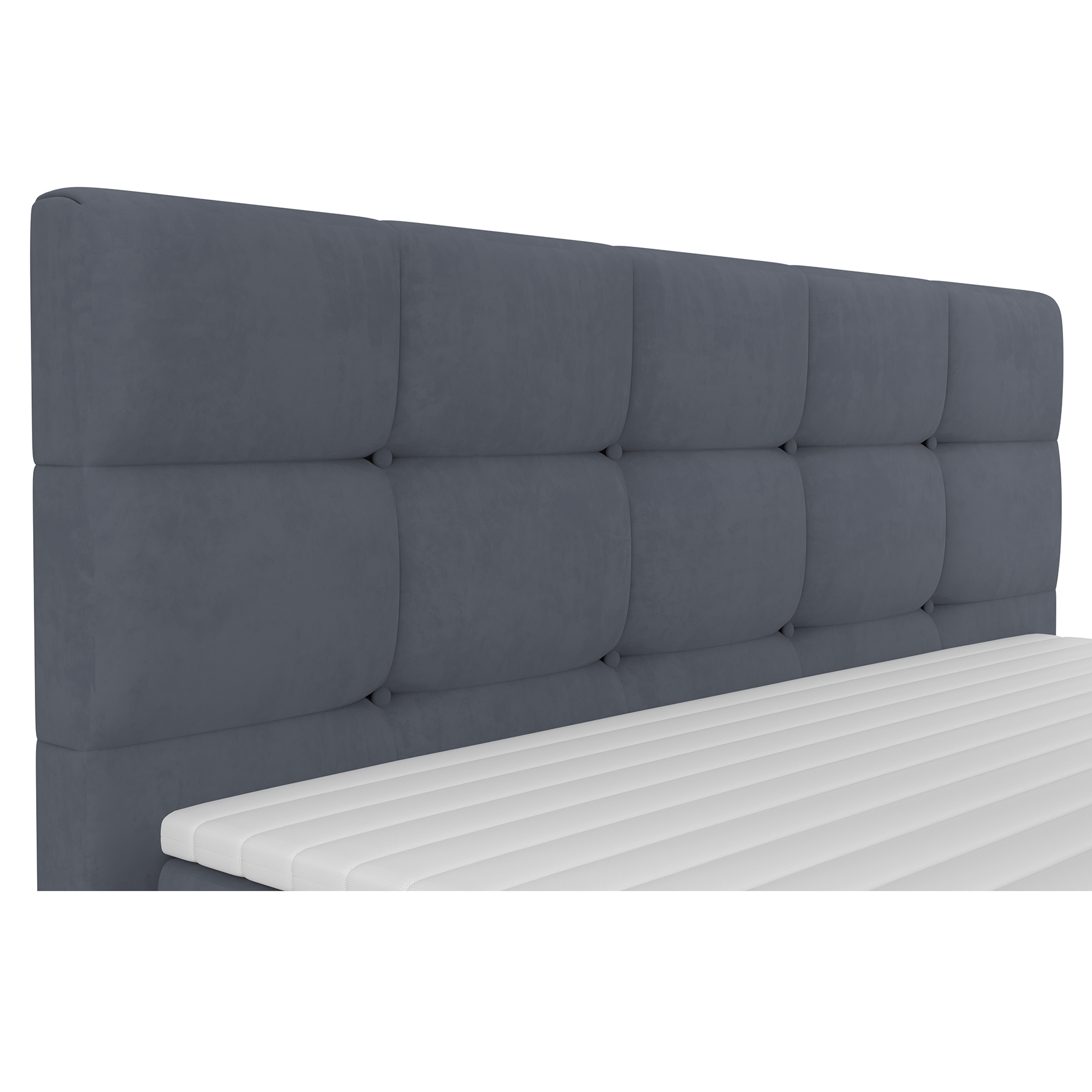 Boxspringbett - denim - mit Bettkasten - H2/H3 - 160x200 cm