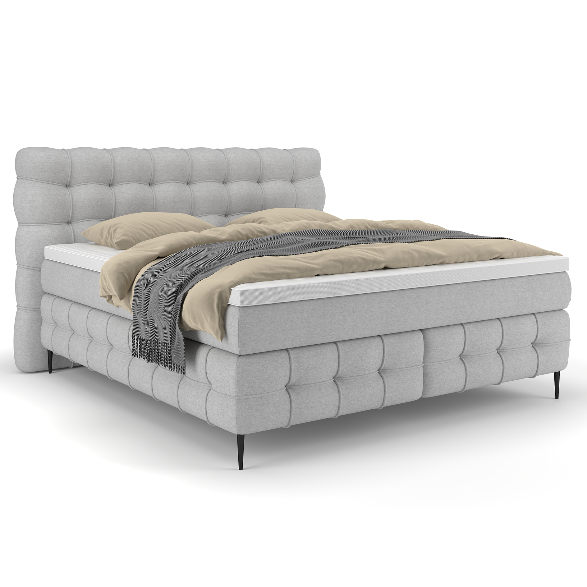 Boxspringbett - dove - Kaltschaumtopper - H2/H3 - 180x200 cm