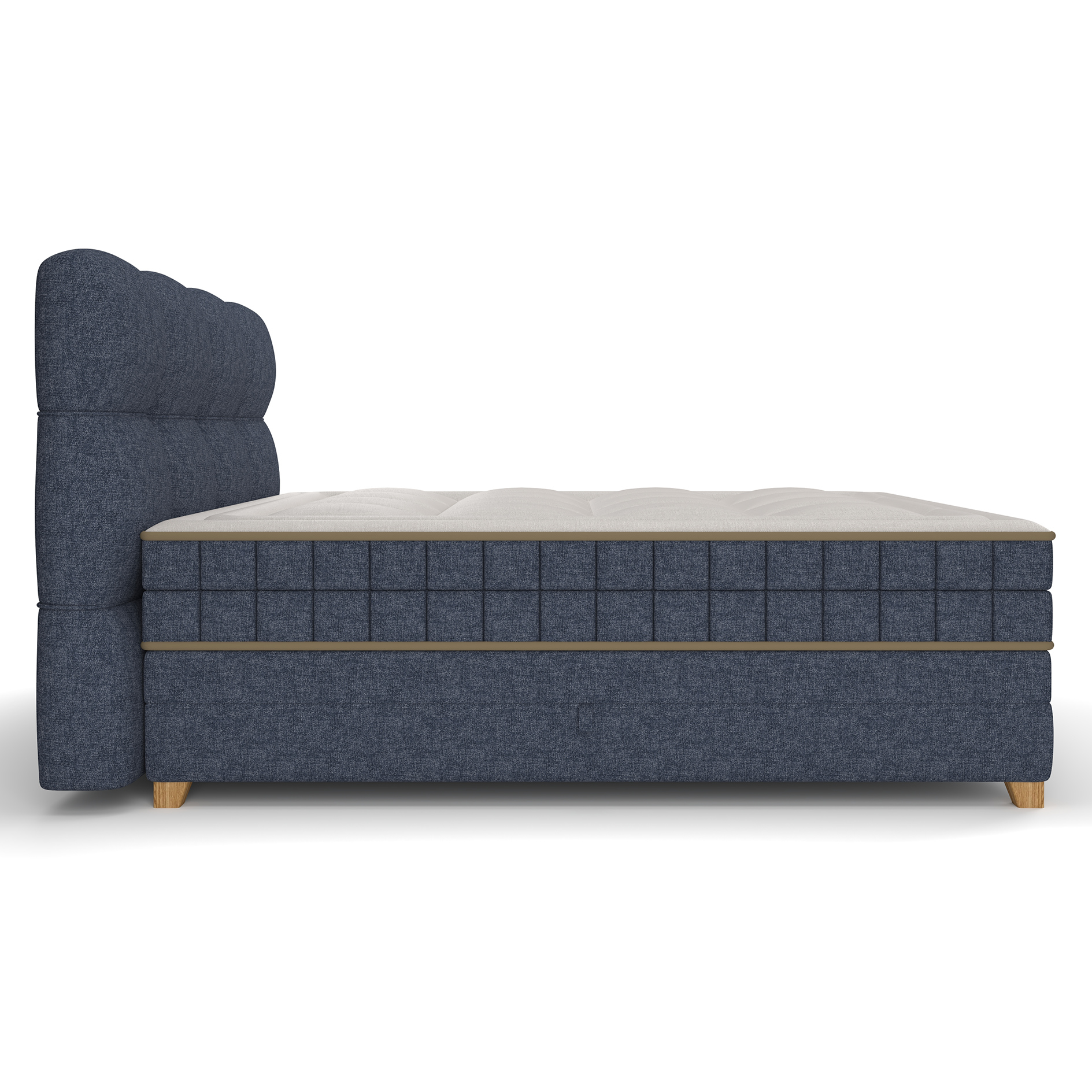Boxspringbett - dunkelblau - H2/H3 - Bettkasten - 180x200 cm 