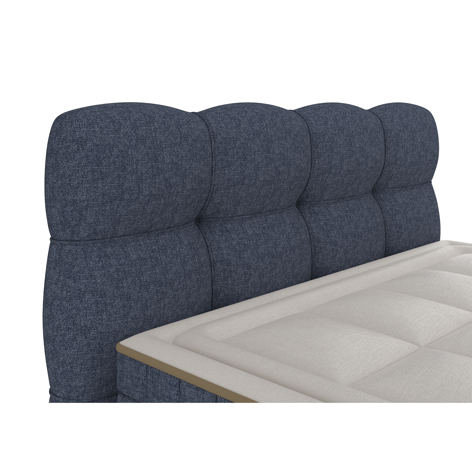 Boxspringbett - dunkelblau - H2/H3 - Bettkasten - 180x200 cm 